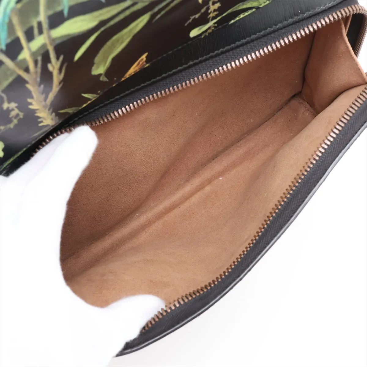 Tian Leather Backpack/Rucksack, Black x Green, 406370 — view 11