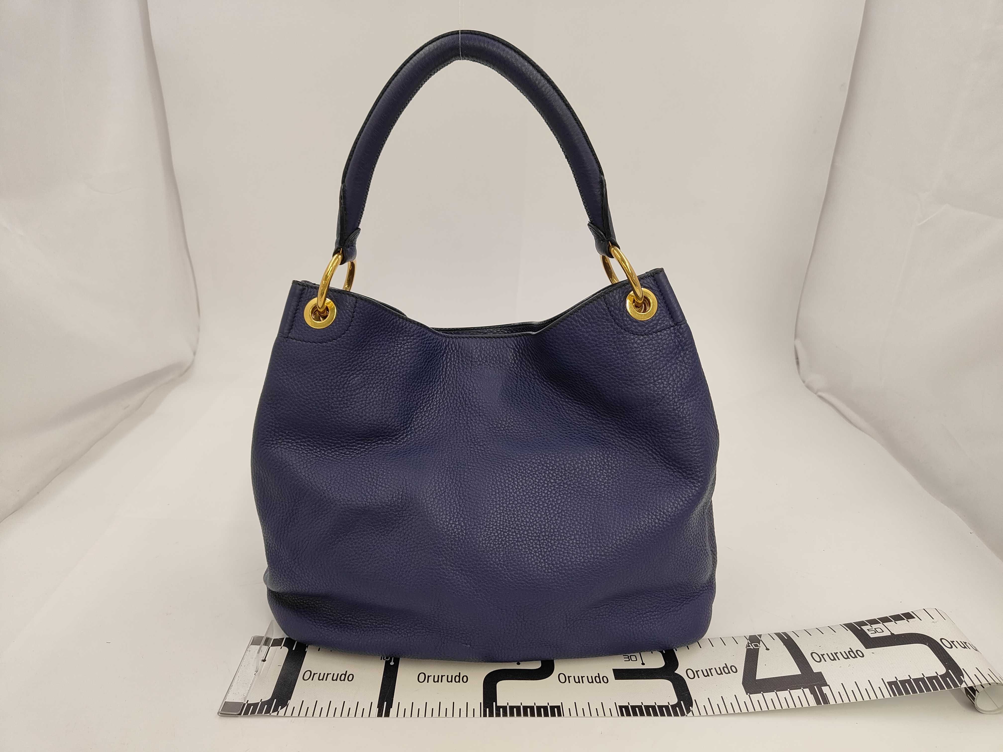 Vitello Daino Hobo Shoulder Bag Navy B4829B Shoulder Bag — view 2