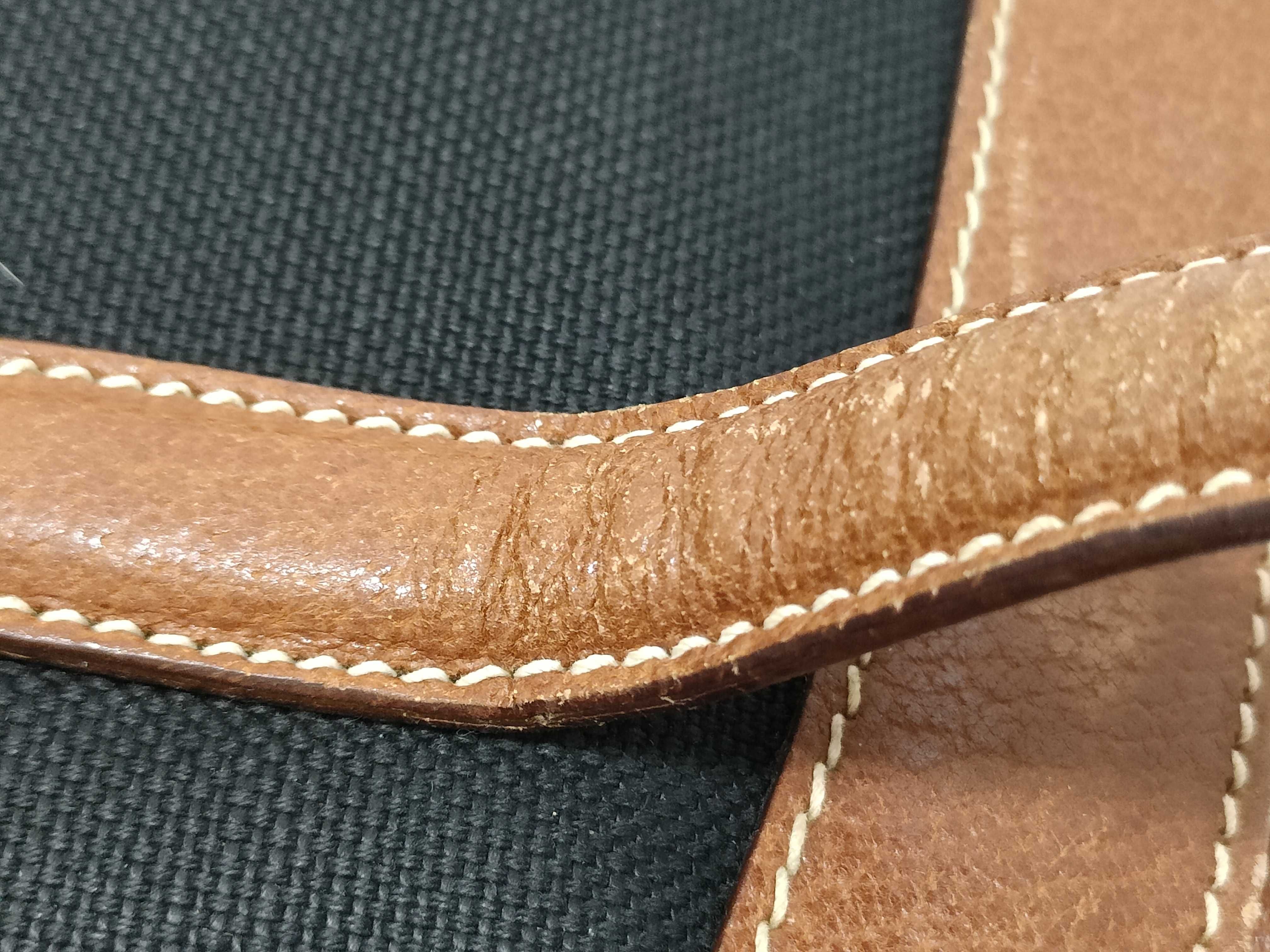 002 115 Tote Bag, Canvas and Leather, Black and Brown Tote Bag — view 5