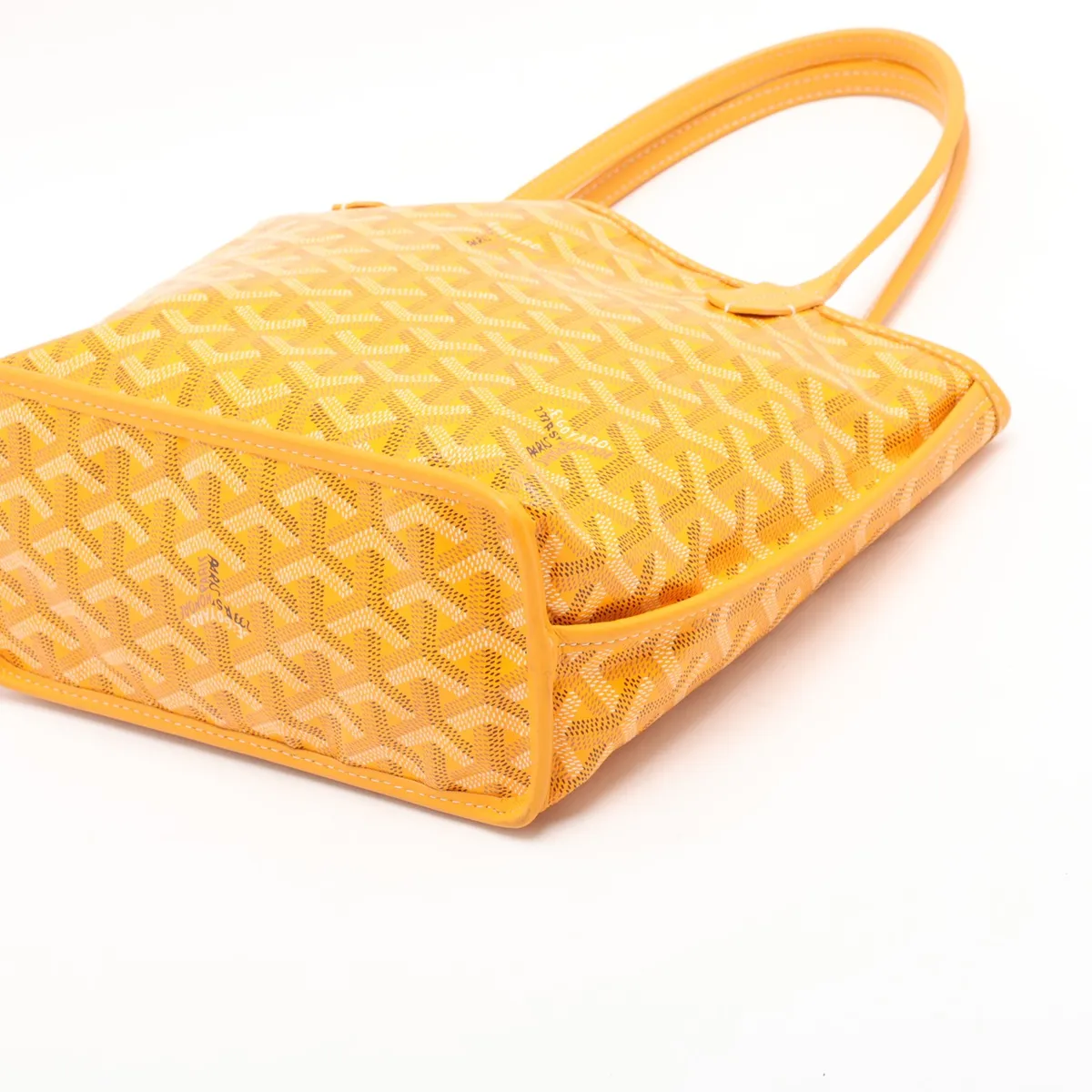 Ange Mini PVC Tote Bag, Yellow — view 3
