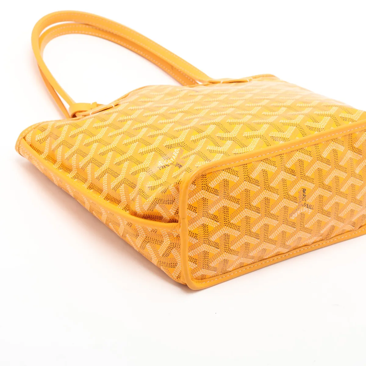 Ange Mini PVC Tote Bag, Yellow — view 4