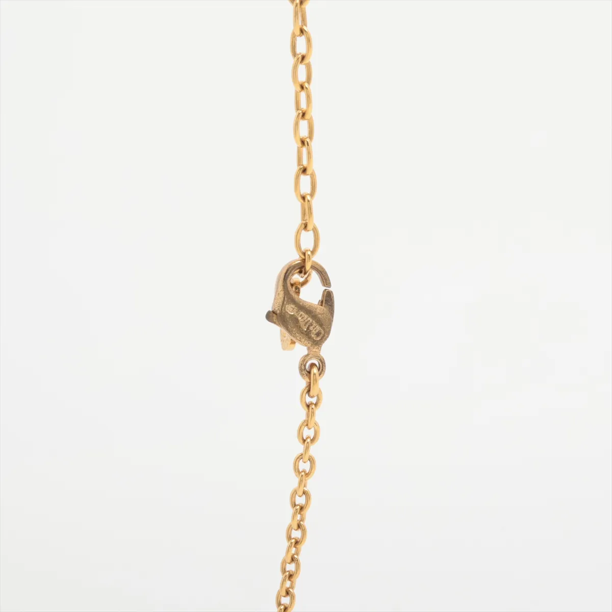 Ribbon Necklace, GP x Rhinestone, Gold, — view 3