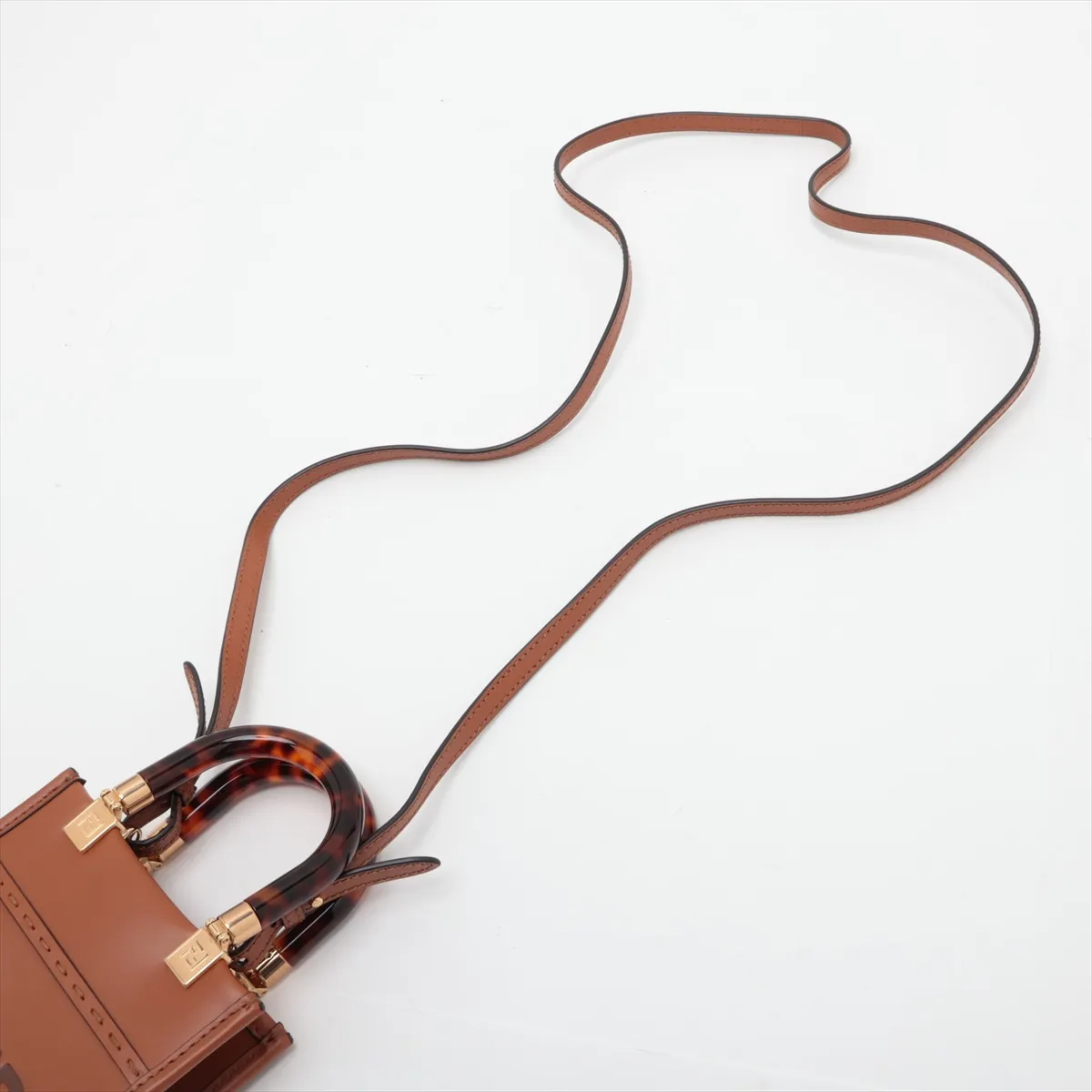 Sunshine Shopper Small 8BS051 Leather 2-Way Handbag Brown — view 7