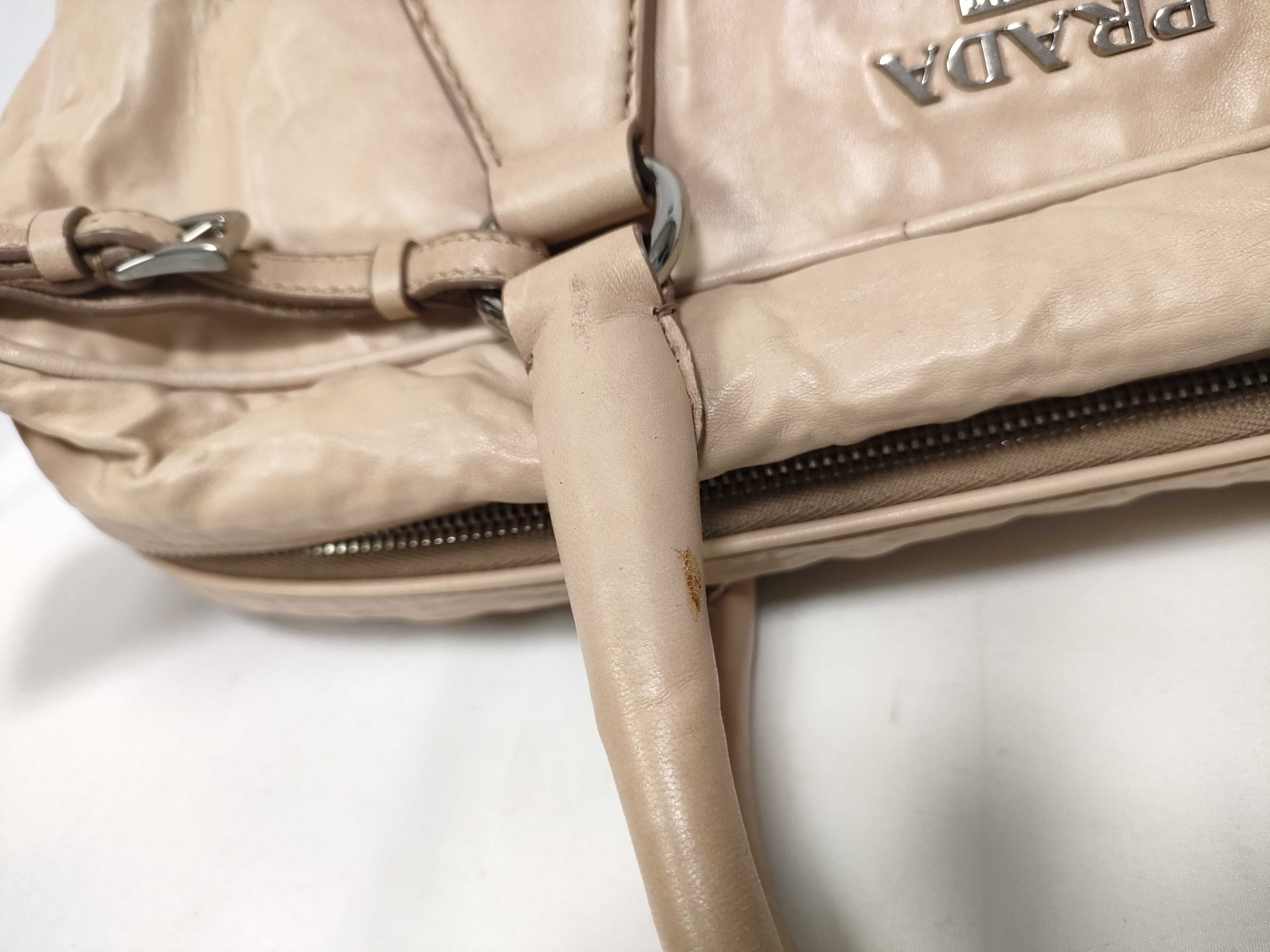 Nappa Antique Mini Boston Handbag Leather Wrinkled Handbag — view 14