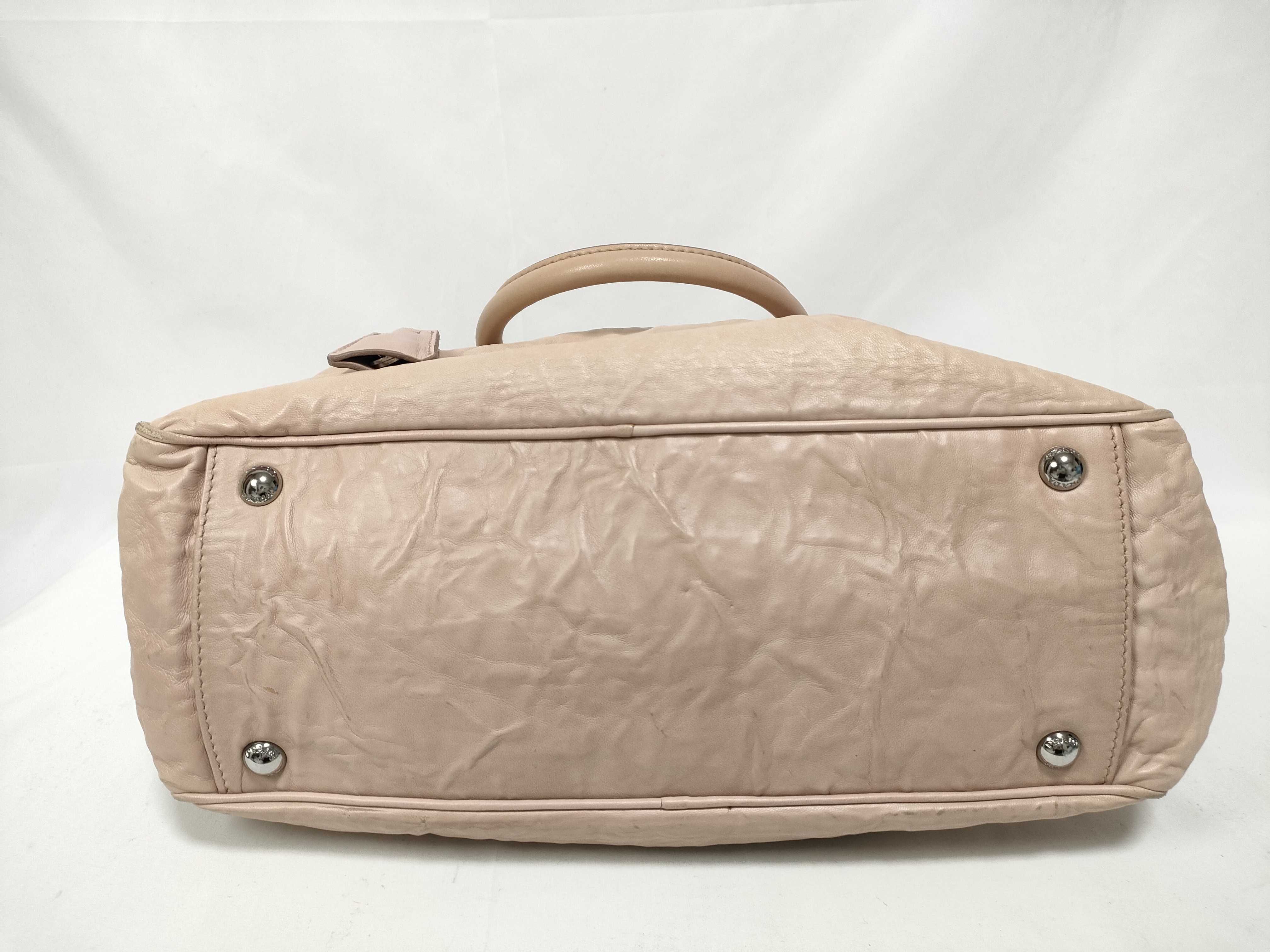 Nappa Antique Mini Boston Handbag Leather Wrinkled Handbag — view 3