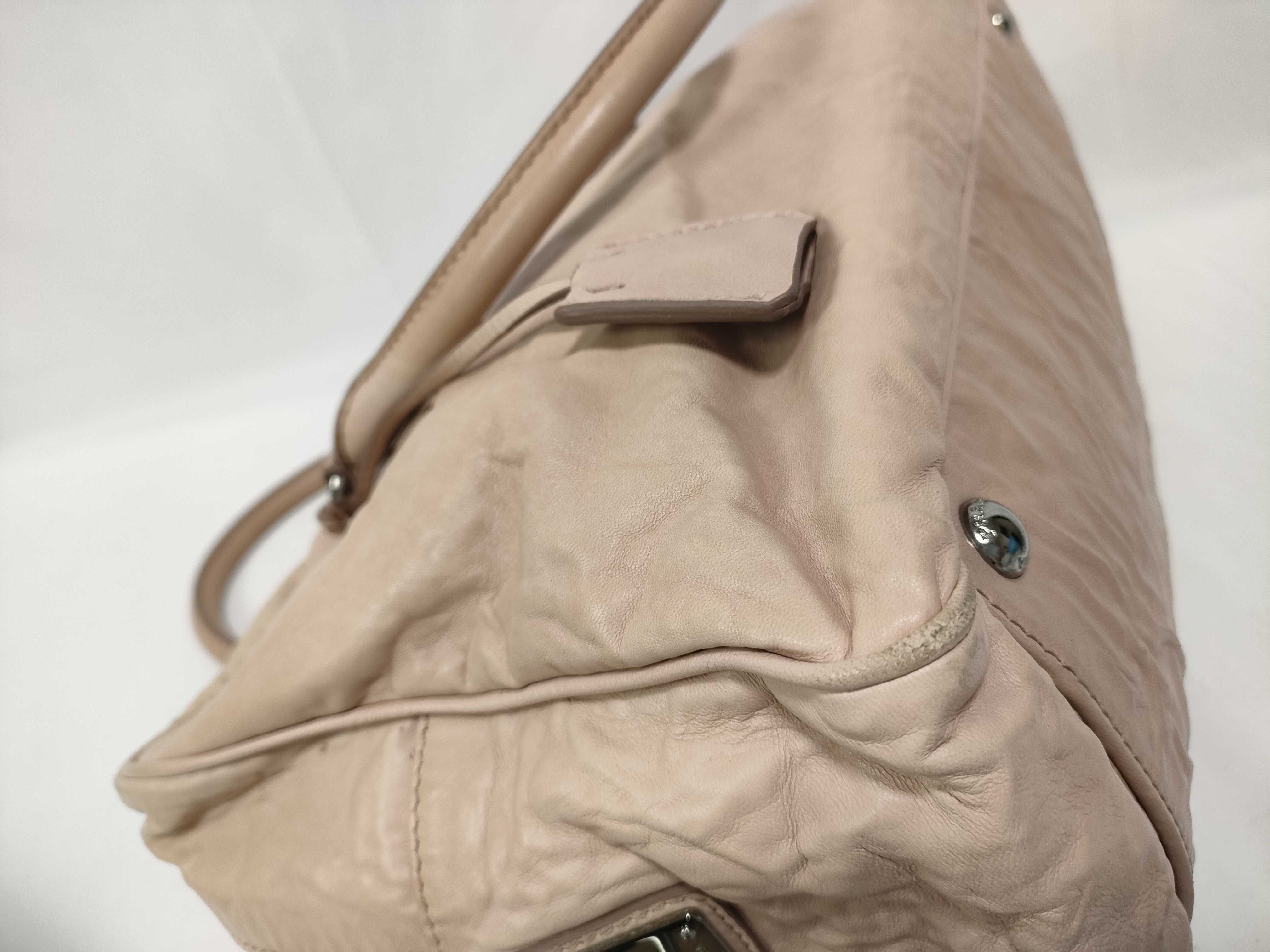 Nappa Antique Mini Boston Handbag Leather Wrinkled Handbag — view 6
