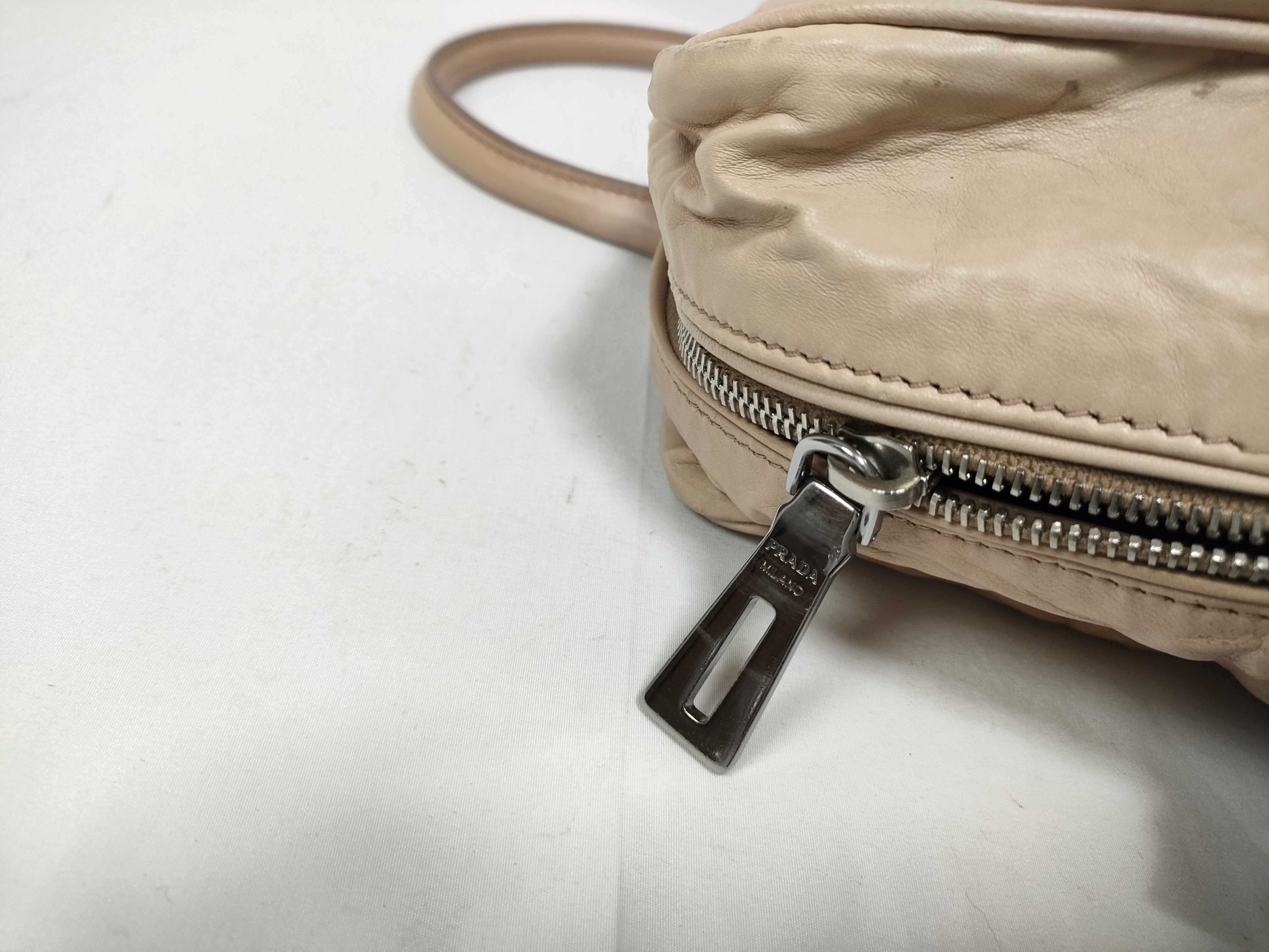 Nappa Antique Mini Boston Handbag Leather Wrinkled Handbag — view 8