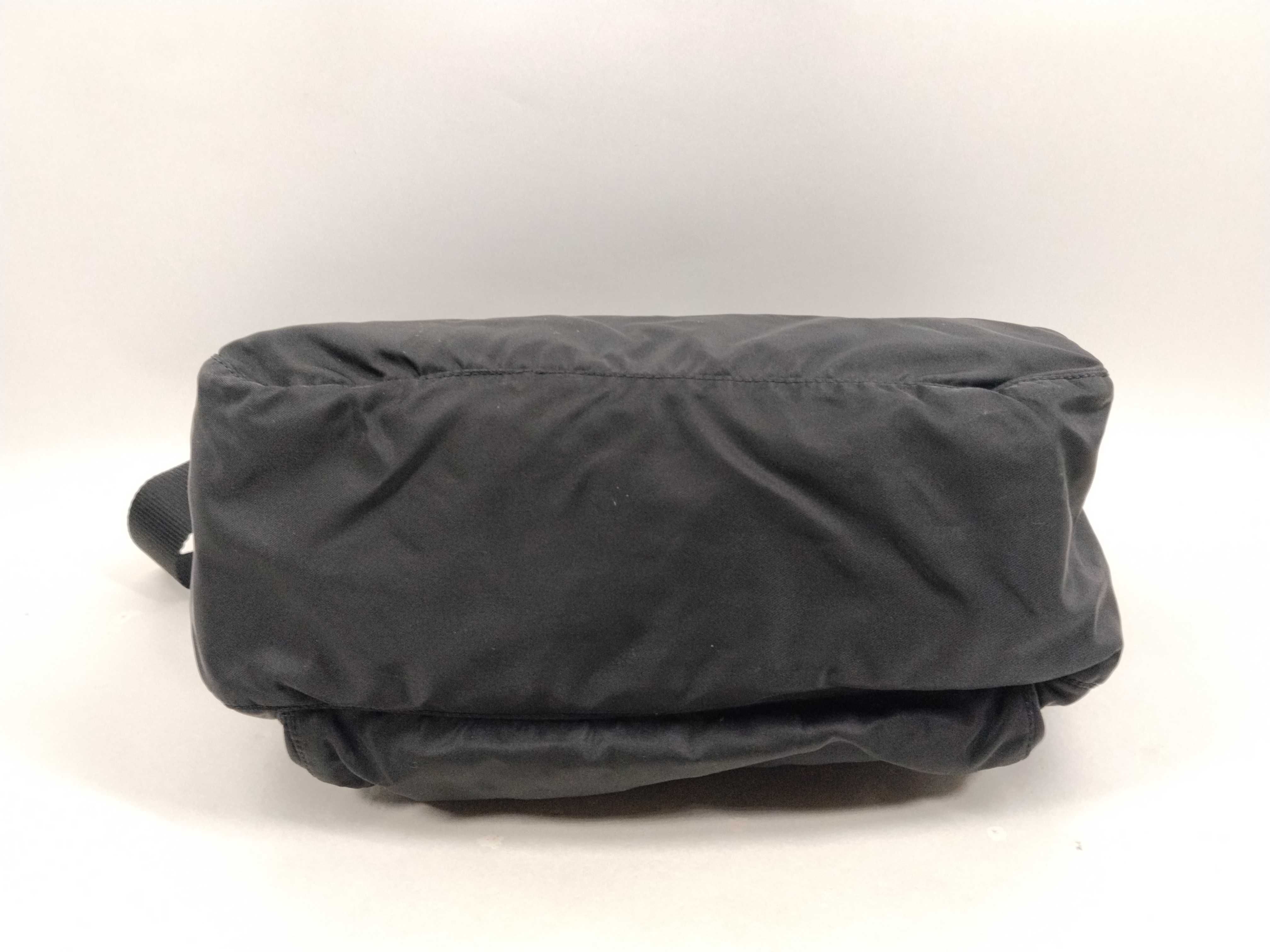 Nylon Triangle Logo Messenger Bag, Black Shoulder Bag — view 3