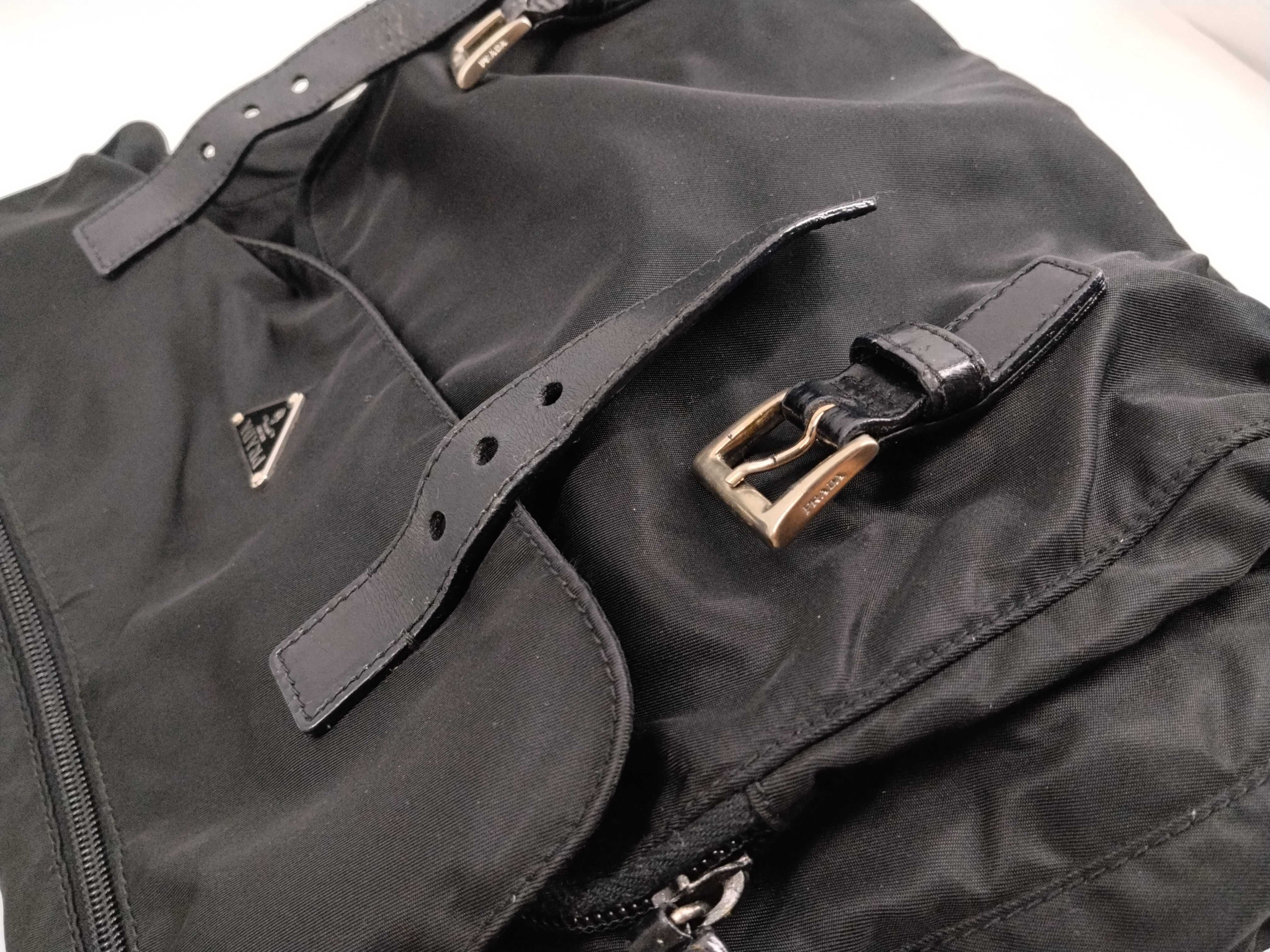 Nylon Triangle Logo Messenger Bag, Black Shoulder Bag — view 8