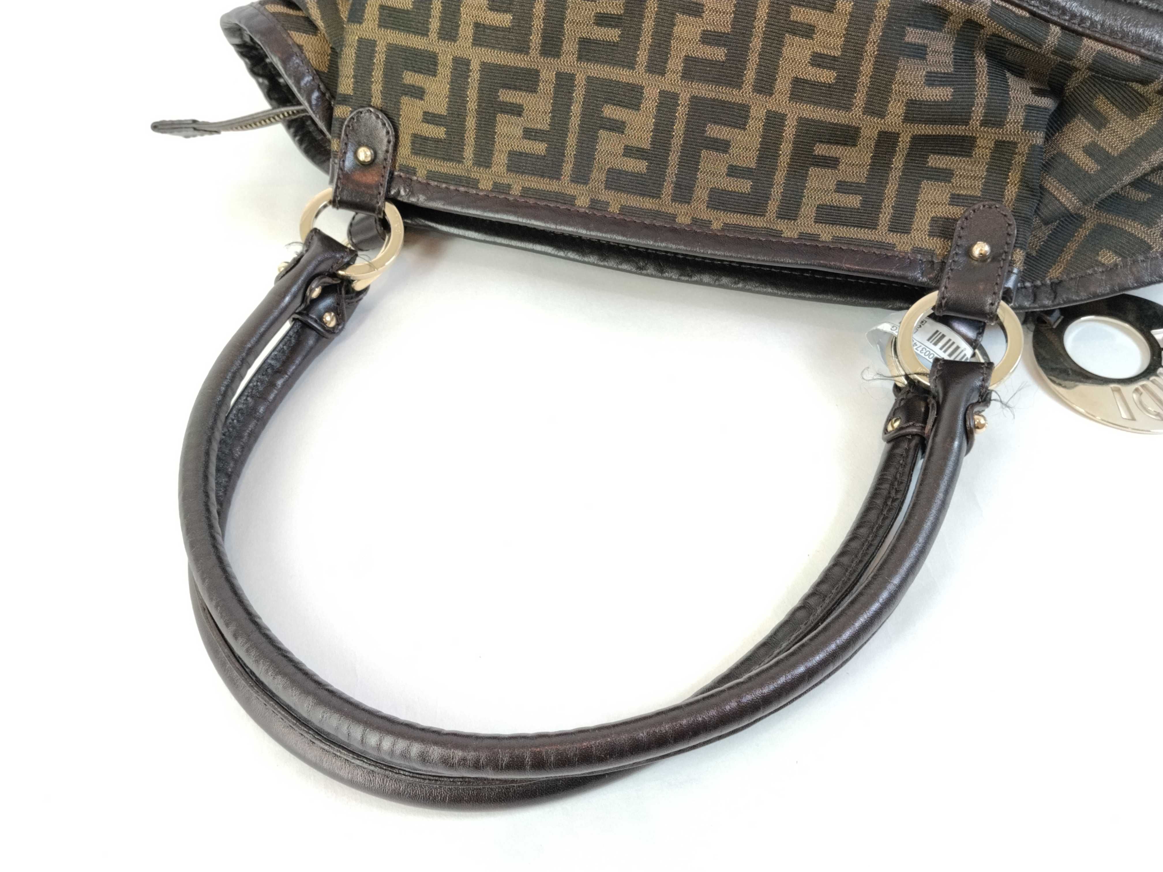 ZUCCa pattern ID- Canvas ZUCCa canvas x patent leather tote bag Brown 8BH186 handbag — view 3