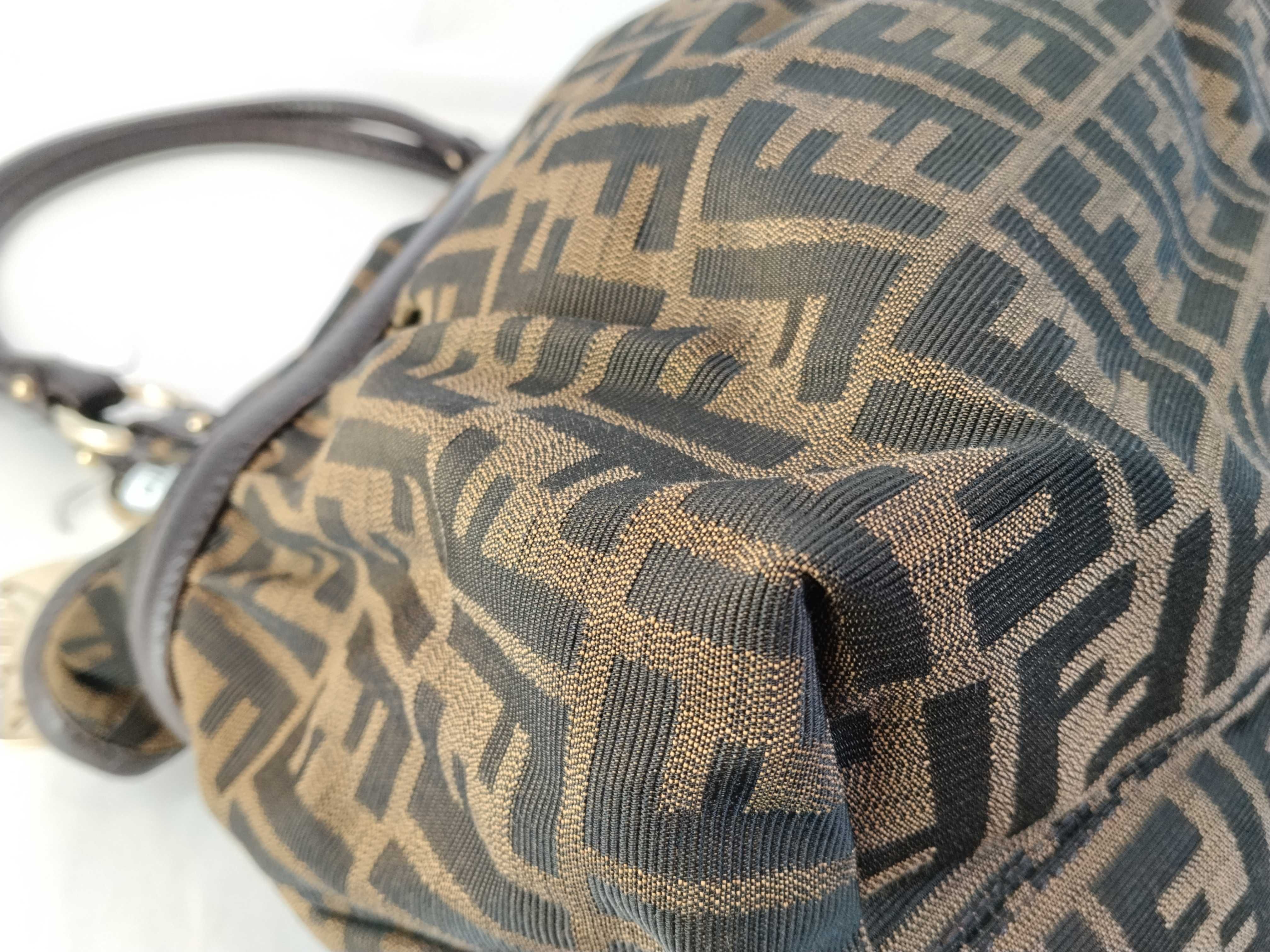 ZUCCa pattern ID- Canvas ZUCCa canvas x patent leather tote bag Brown 8BH186 handbag — view 7