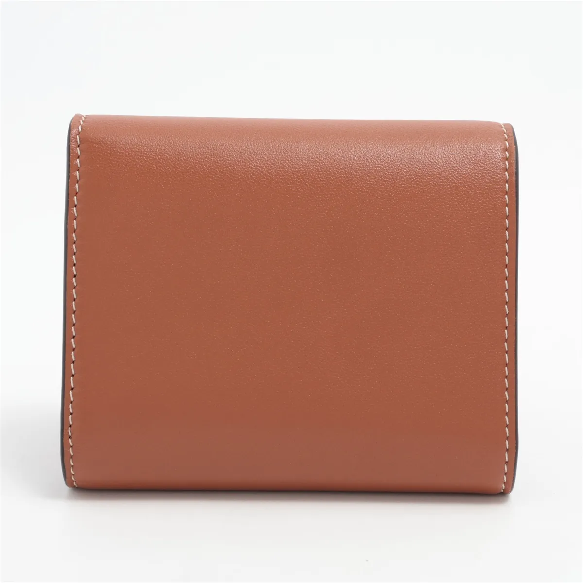 Triomphe Small Flap Wallet Leather Compact Wallet Brown — view 2