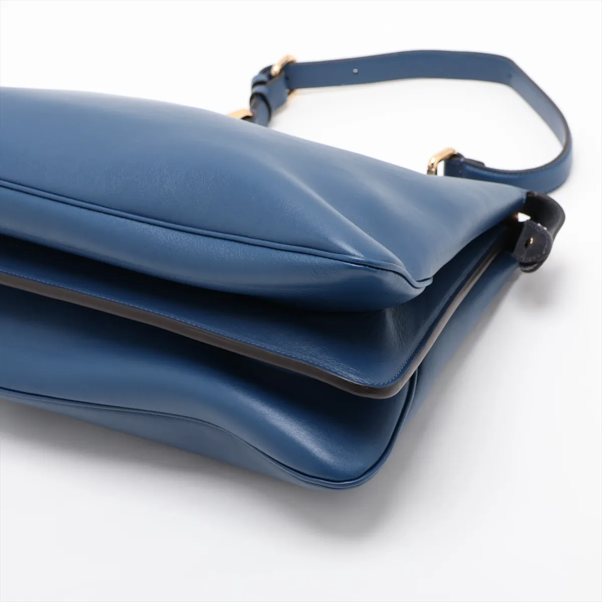 Peekaboo Soft Large 8BN358 Leather Shoulder Bag, Blue — view 3