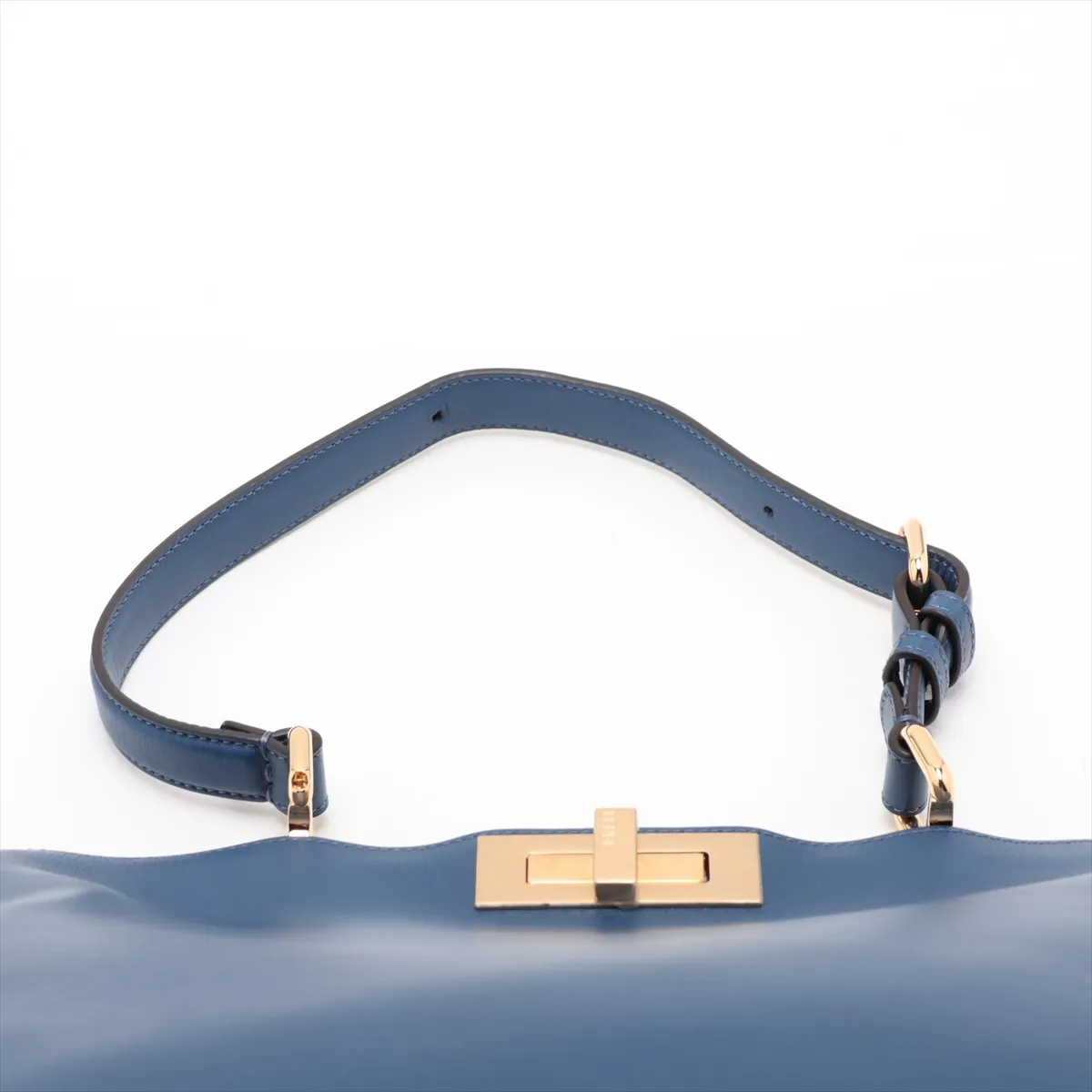 Peekaboo Soft Large 8BN358 Leather Shoulder Bag, Blue — view 6