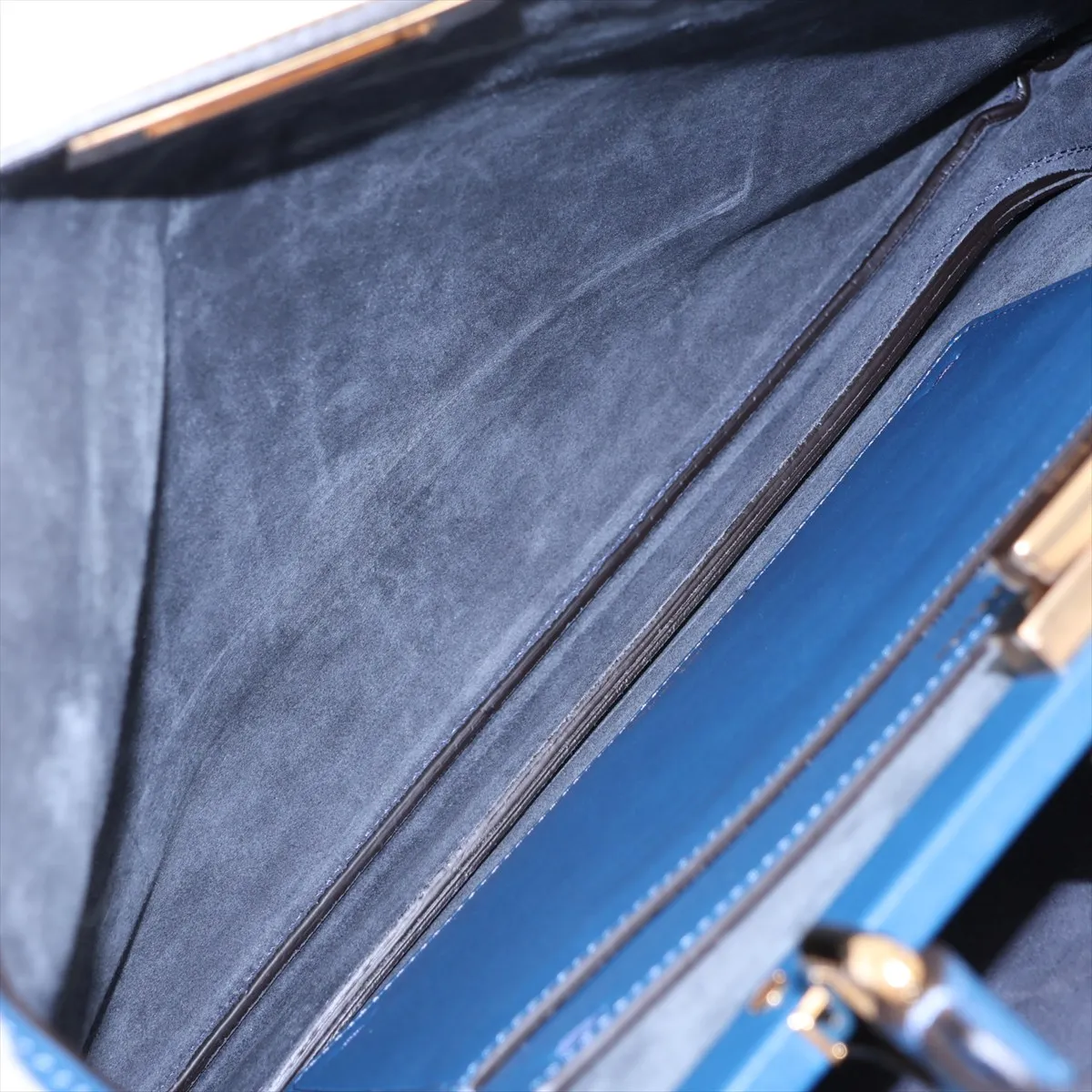 Peekaboo Soft Large 8BN358 Leather Shoulder Bag, Blue — view 8