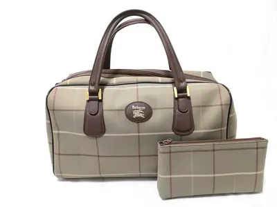 Nova Check Boston Vintage Pouch Set Boston Bag