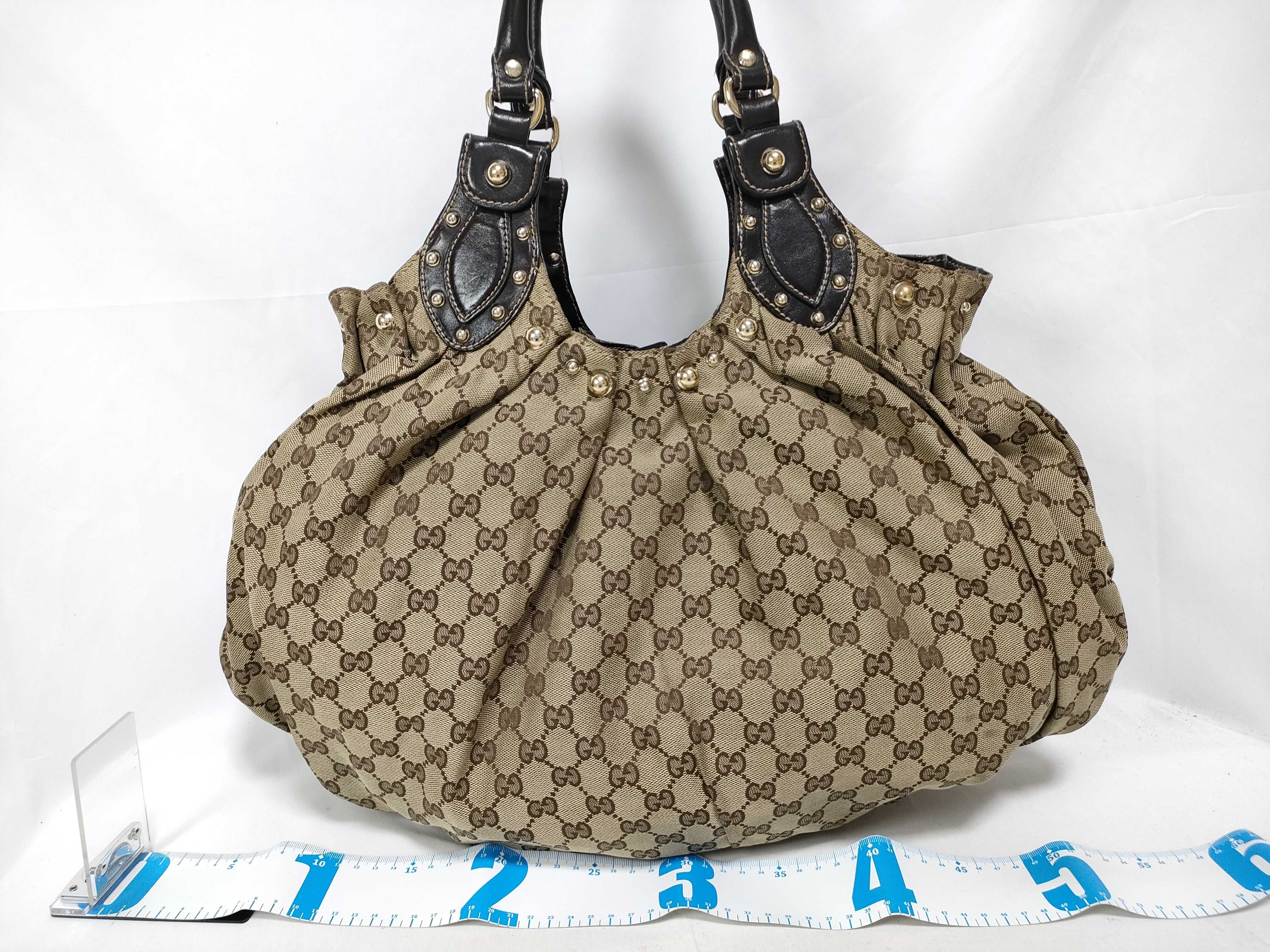 Brown Canvas Vintage Rivet Pumpkin Shoulder Bag — view 2