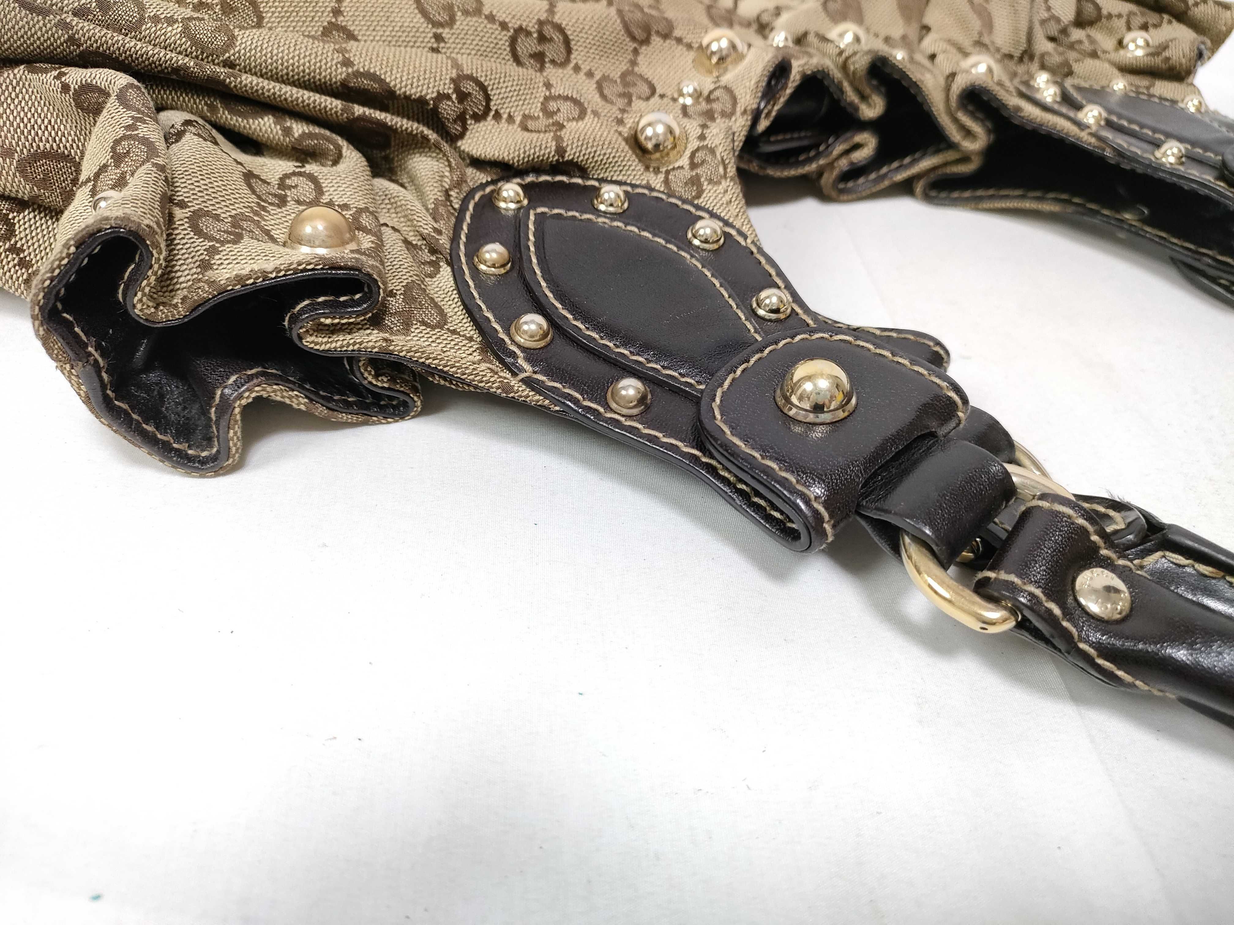 Brown Canvas Vintage Rivet Pumpkin Shoulder Bag — view 10