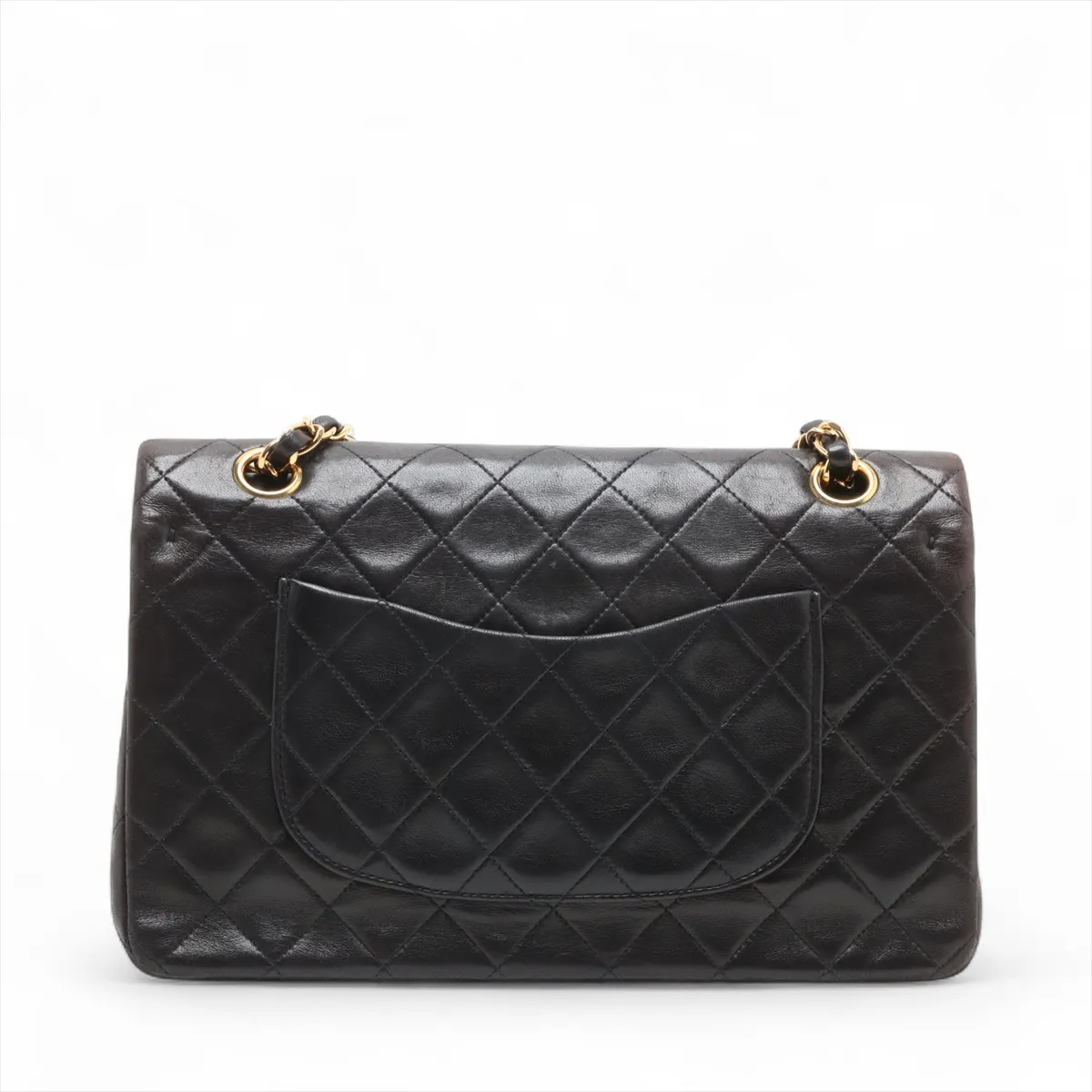 Matelassé 25 Lambskin Double Flap Double Chain Bag, Black with Gold Hardware, 2765135, Series 2, A01112 — view 2