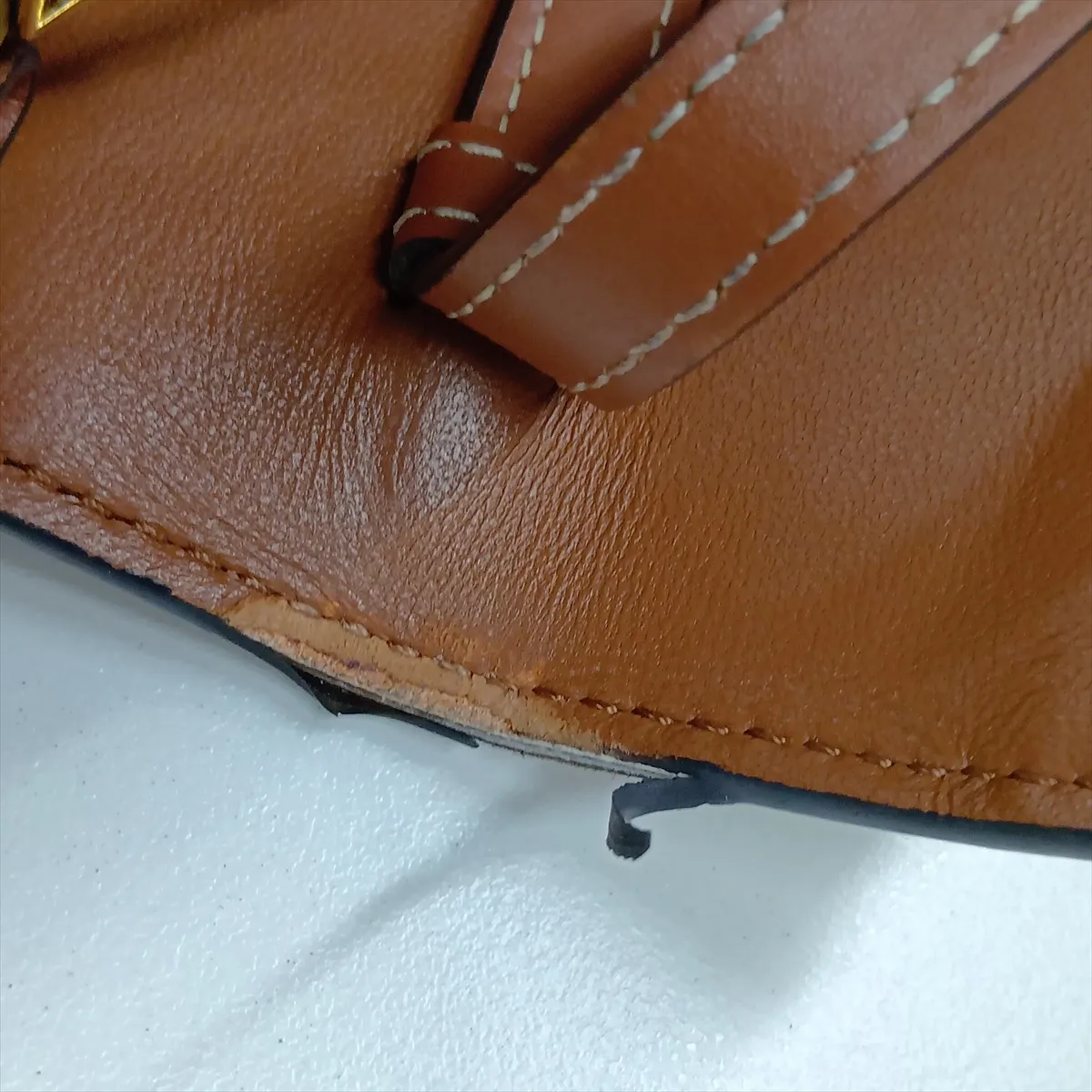 Triomphe PVC x Leather Shoulder Bag, White x Brown — view 12