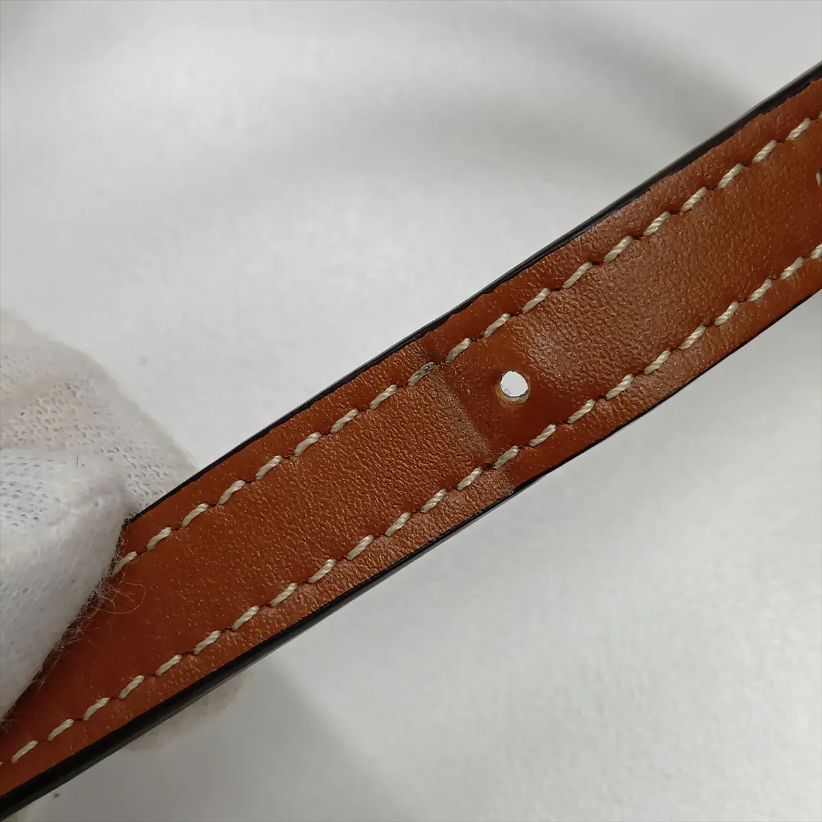 Triomphe PVC x Leather Shoulder Bag, White x Brown — view 14