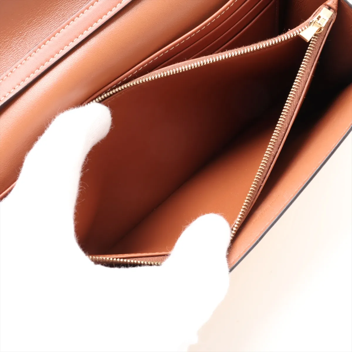 Triomphe PVC x Leather Shoulder Bag, White x Brown — view 7