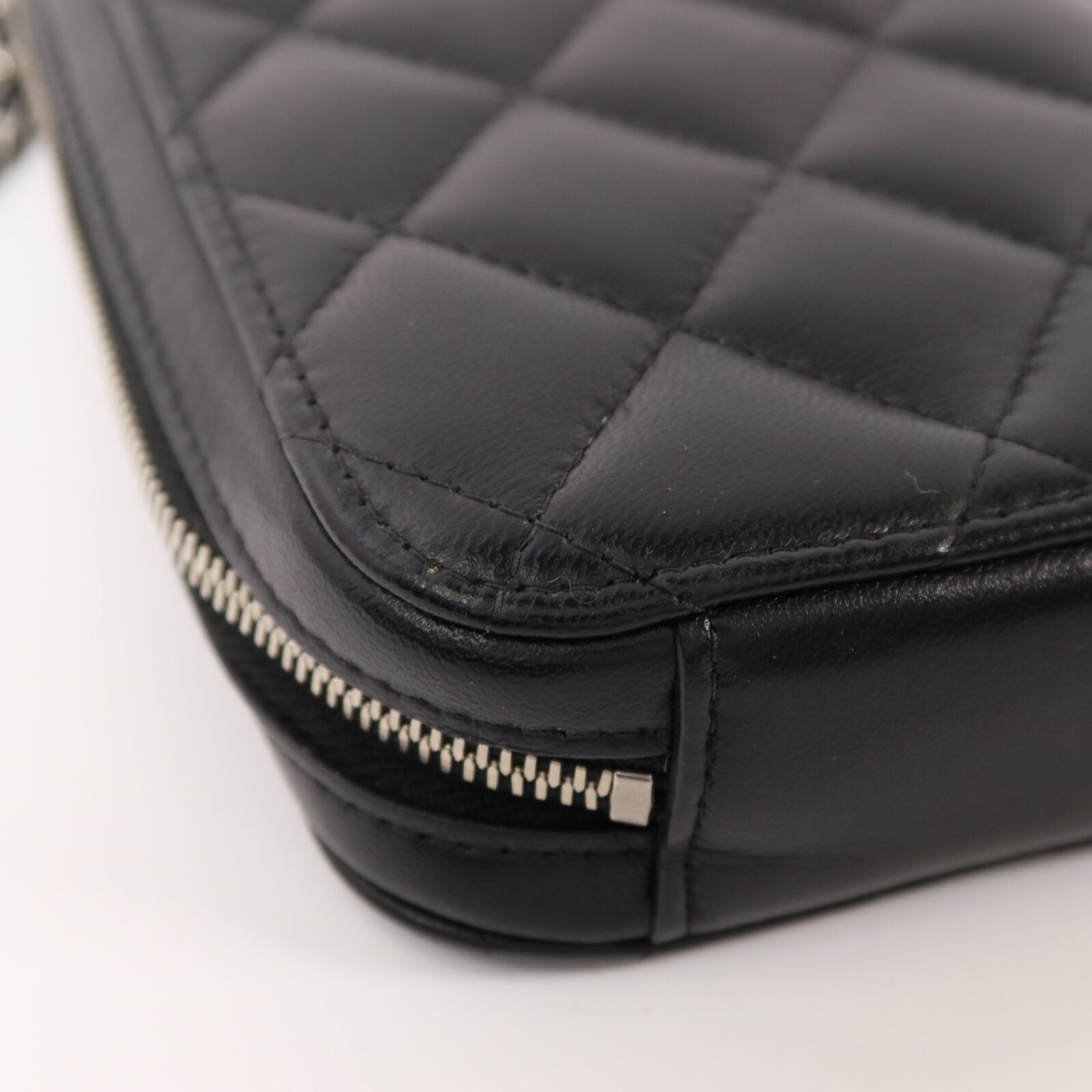 Black Lambskin Zip Around Phone Holder Bag — view 11