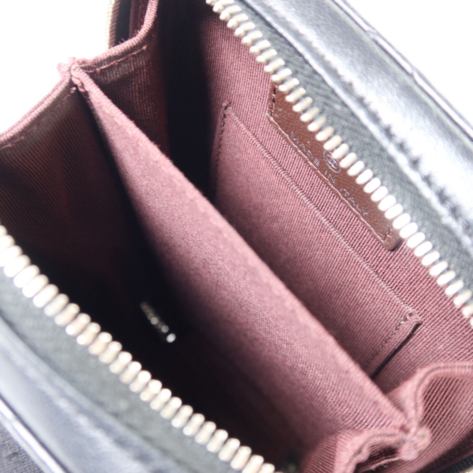 Black Lambskin Zip Around Phone Holder Bag — view 5