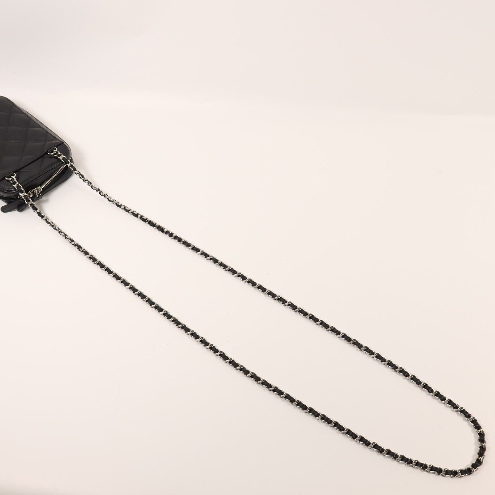Black Lambskin Zip Around Phone Holder Bag — view 8