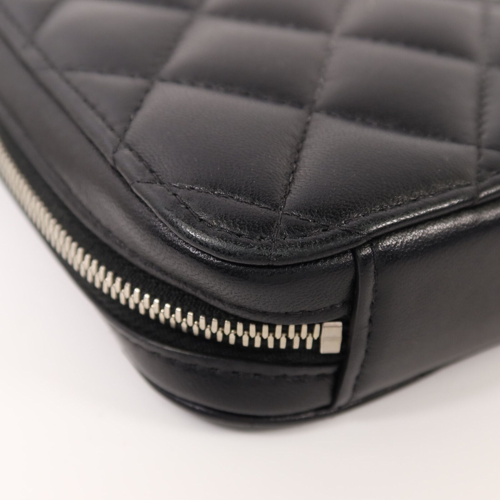 Black Lambskin Zip Around Phone Holder Bag — view 9
