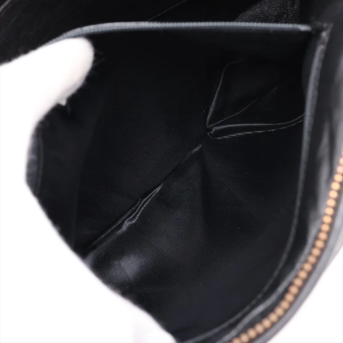 Matelassé Lambskin Chain Shoulder Bag, Black with Gold Hardware, Item No. 2620279 (Serial Number 2) — view 7