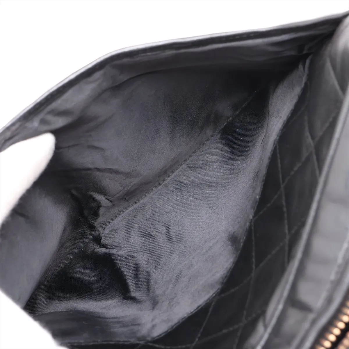 Matelassé Lambskin Chain Shoulder Bag, Black with Gold Hardware, Item No. 2620279 (Serial Number 2) — view 9