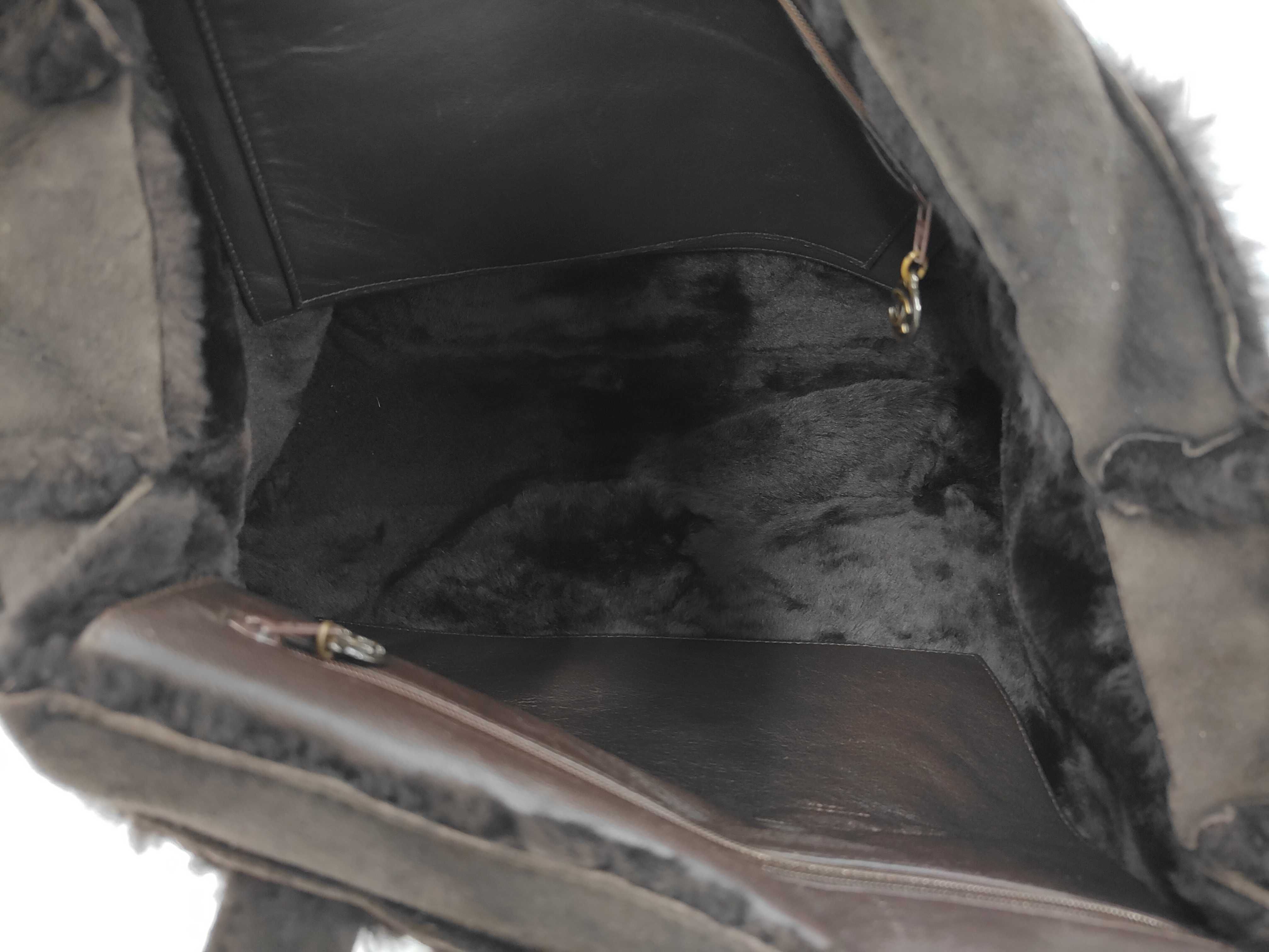 Shearling Tote Bag, Brown, with original seal. — view 8