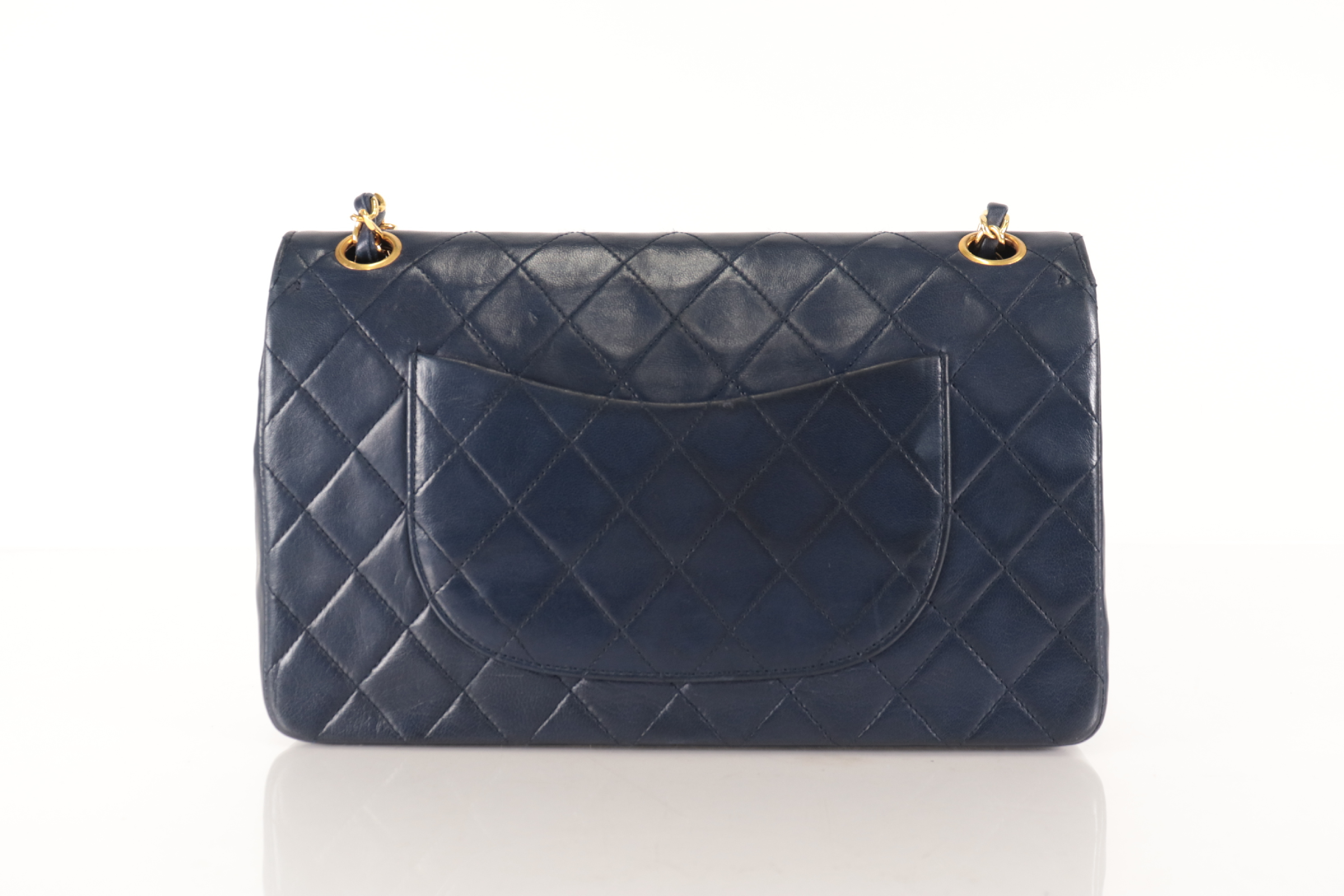 W-Flap 25 Lambskin Navy Shoulder Bag (Serial No. 1) — view 3