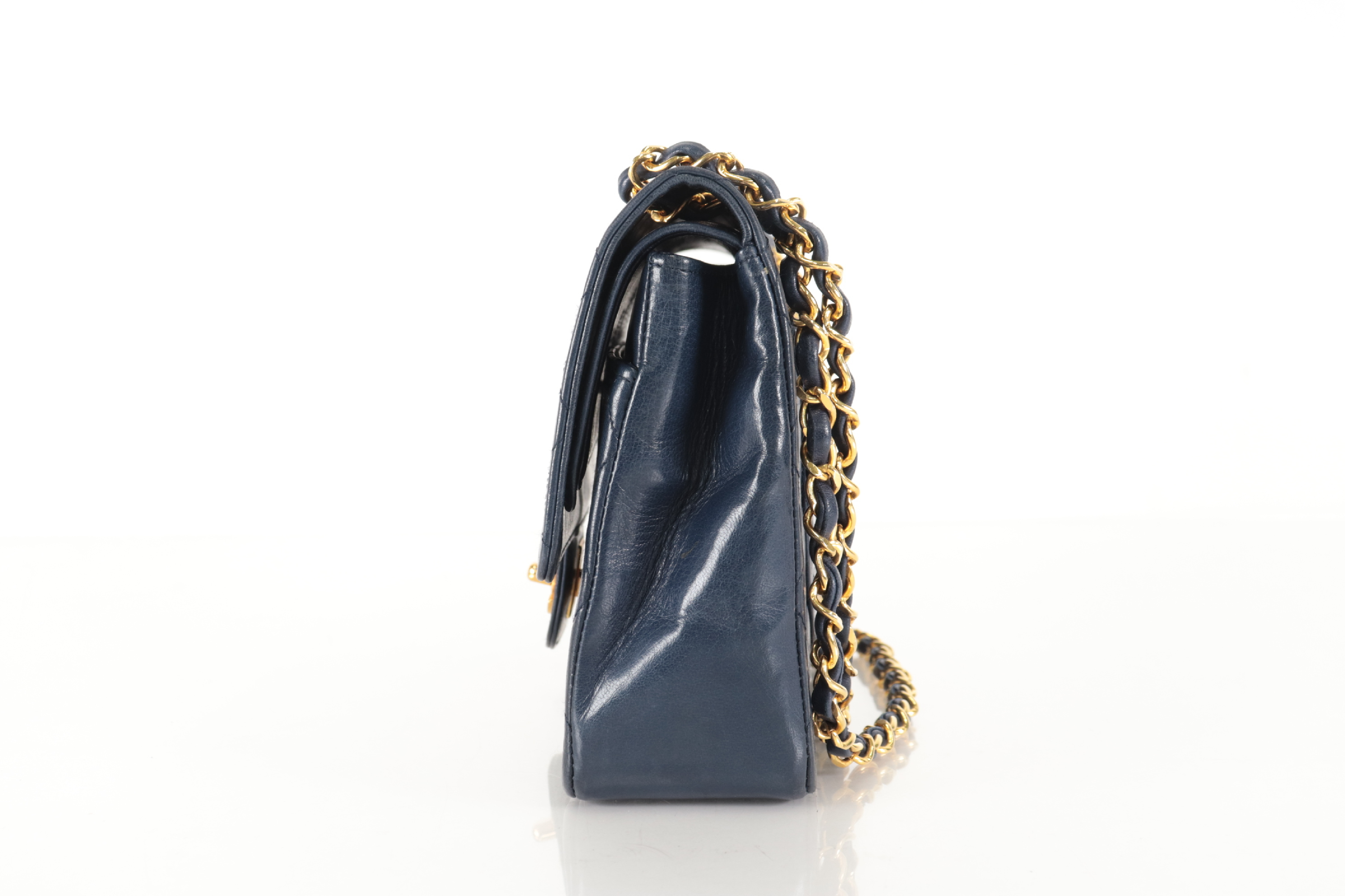 W-Flap 25 Lambskin Navy Shoulder Bag (Serial No. 1) — view 5