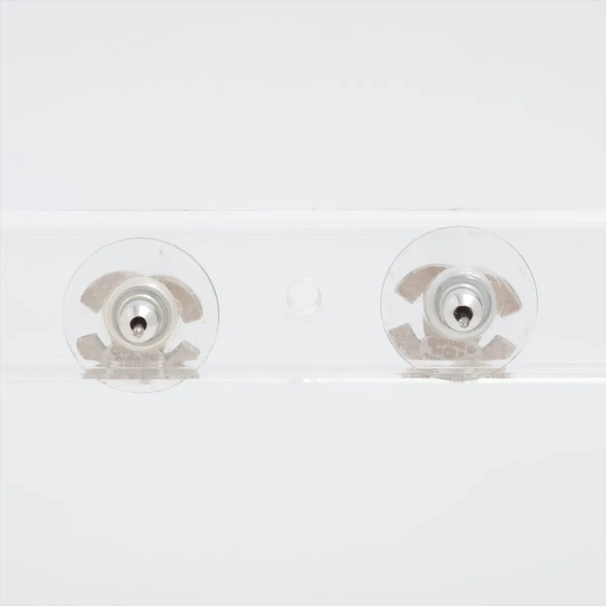 Coco Mark 06P Earrings (Pair) GP x Rhinestone Silver. Shows signs of wear, — view 2