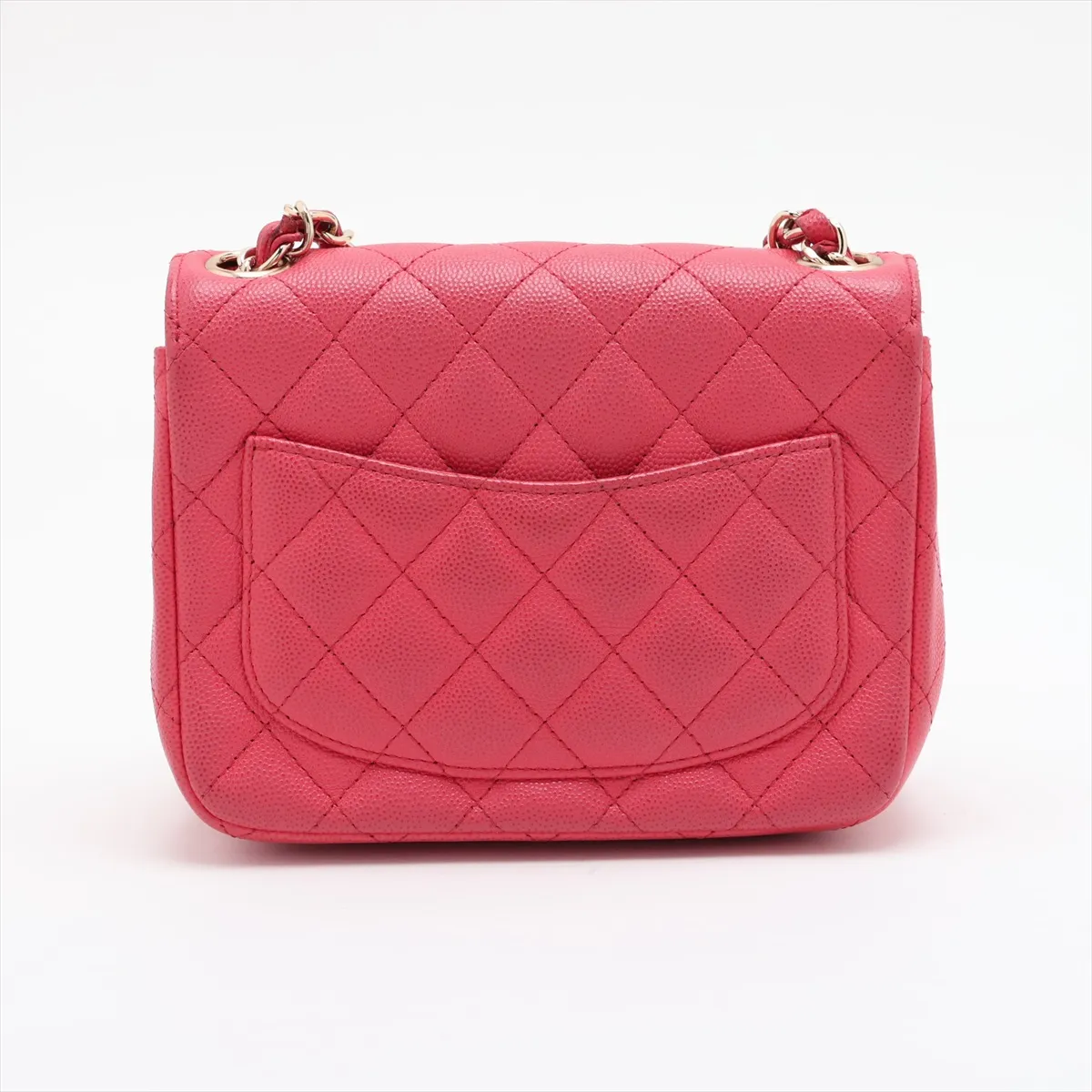 Mini Matelassé 17 Caviar Skin Single Flap Single Chain Bag, Red with Gold Hardware, 23509106, Serial Number , A35200 — view 2