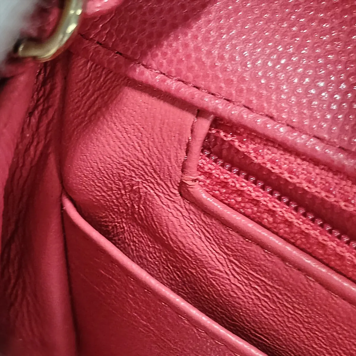 Mini Matelassé 17 Caviar Skin Single Flap Single Chain Bag, Red with Gold Hardware, 23509106, Serial Number , A35200 — view 13