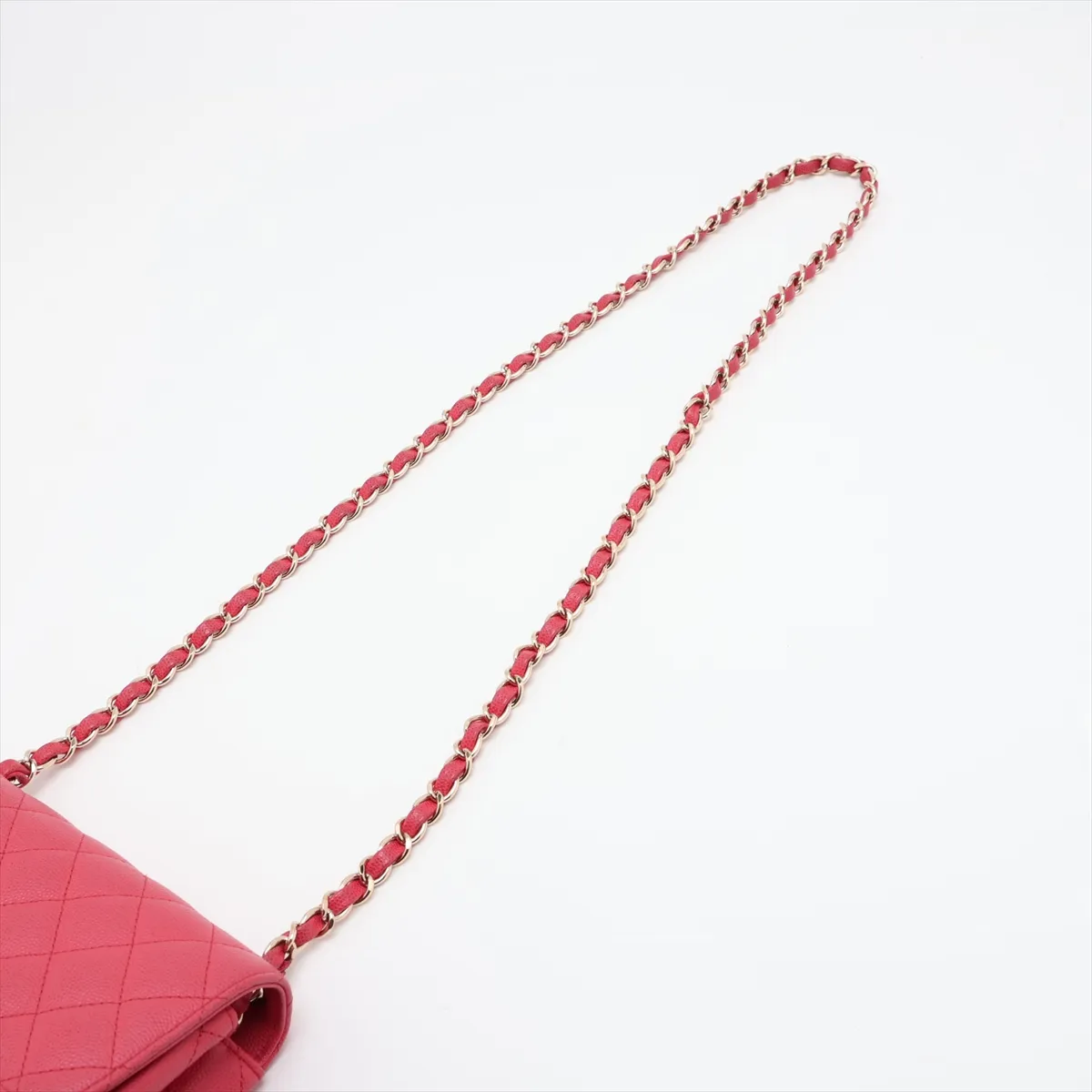 Mini Matelassé 17 Caviar Skin Single Flap Single Chain Bag, Red with Gold Hardware, 23509106, Serial Number , A35200 — view 5