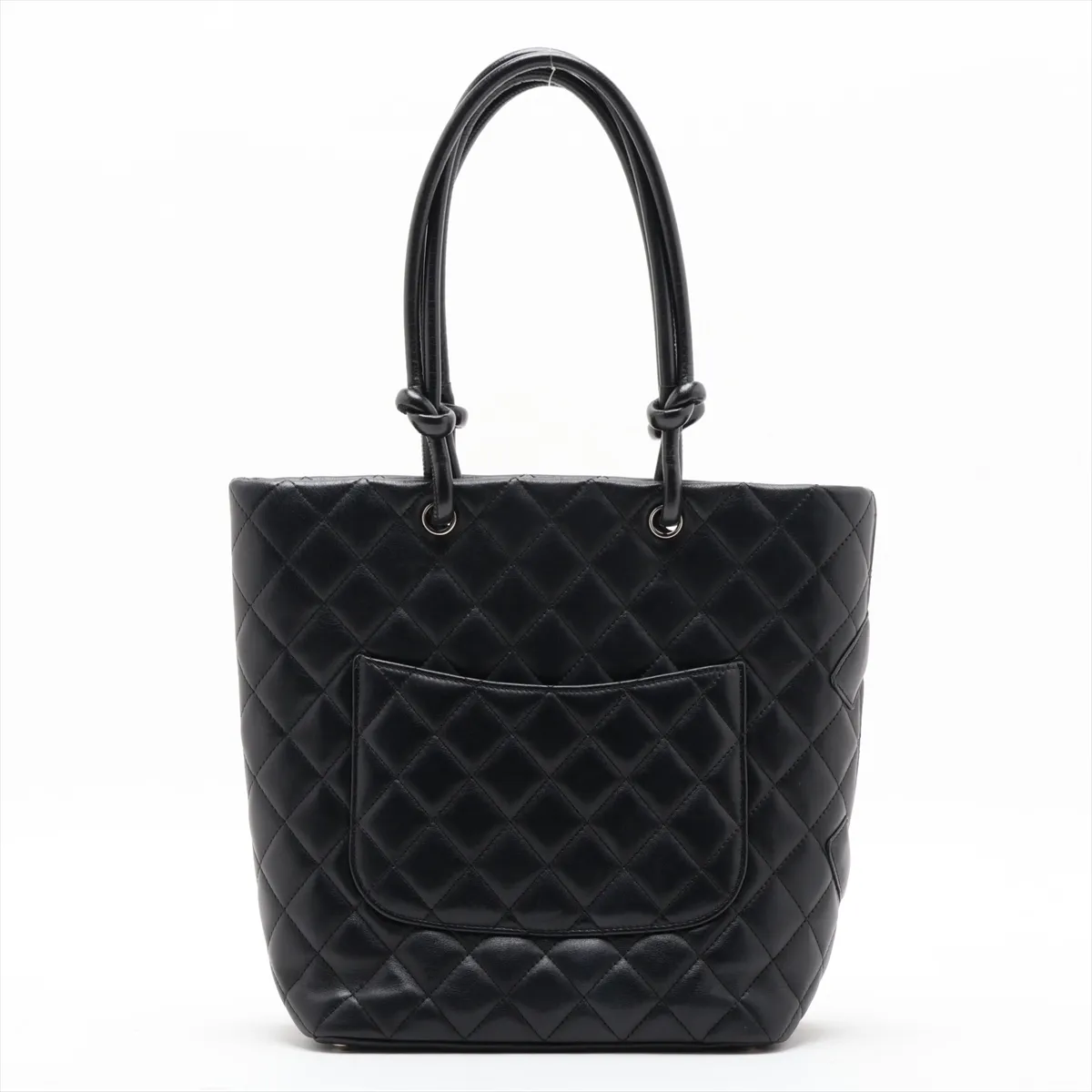 Cambon Line Lambskin Tote Bag, Black with Silver Hardware, 10049546 (Serial Number in the 10s) — view 2