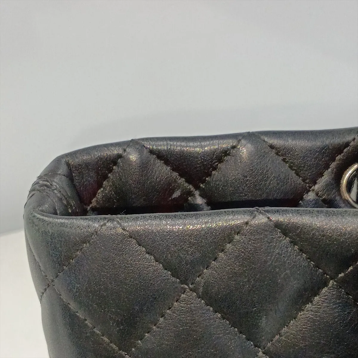 Cambon Line Lambskin Tote Bag, Black with Silver Hardware, 10049546 (Serial Number in the 10s) — view 14