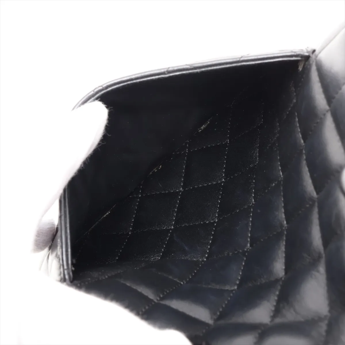Cambon Line Lambskin Tote Bag, Black with Silver Hardware, 10049546 (Serial Number in the 10s) — view 10