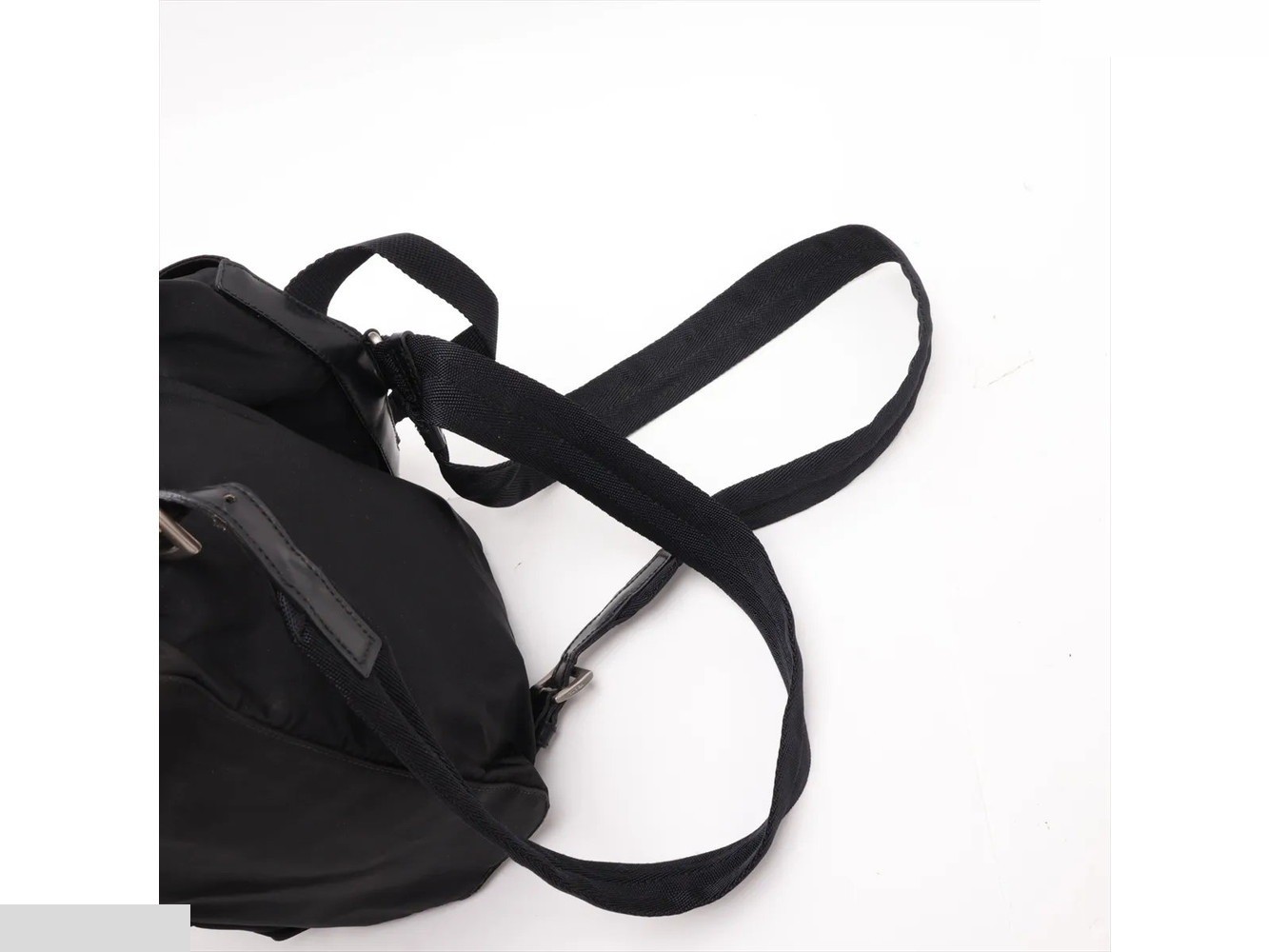 Tessuto Nylon Triangle Logo Leather Backpack — view 6