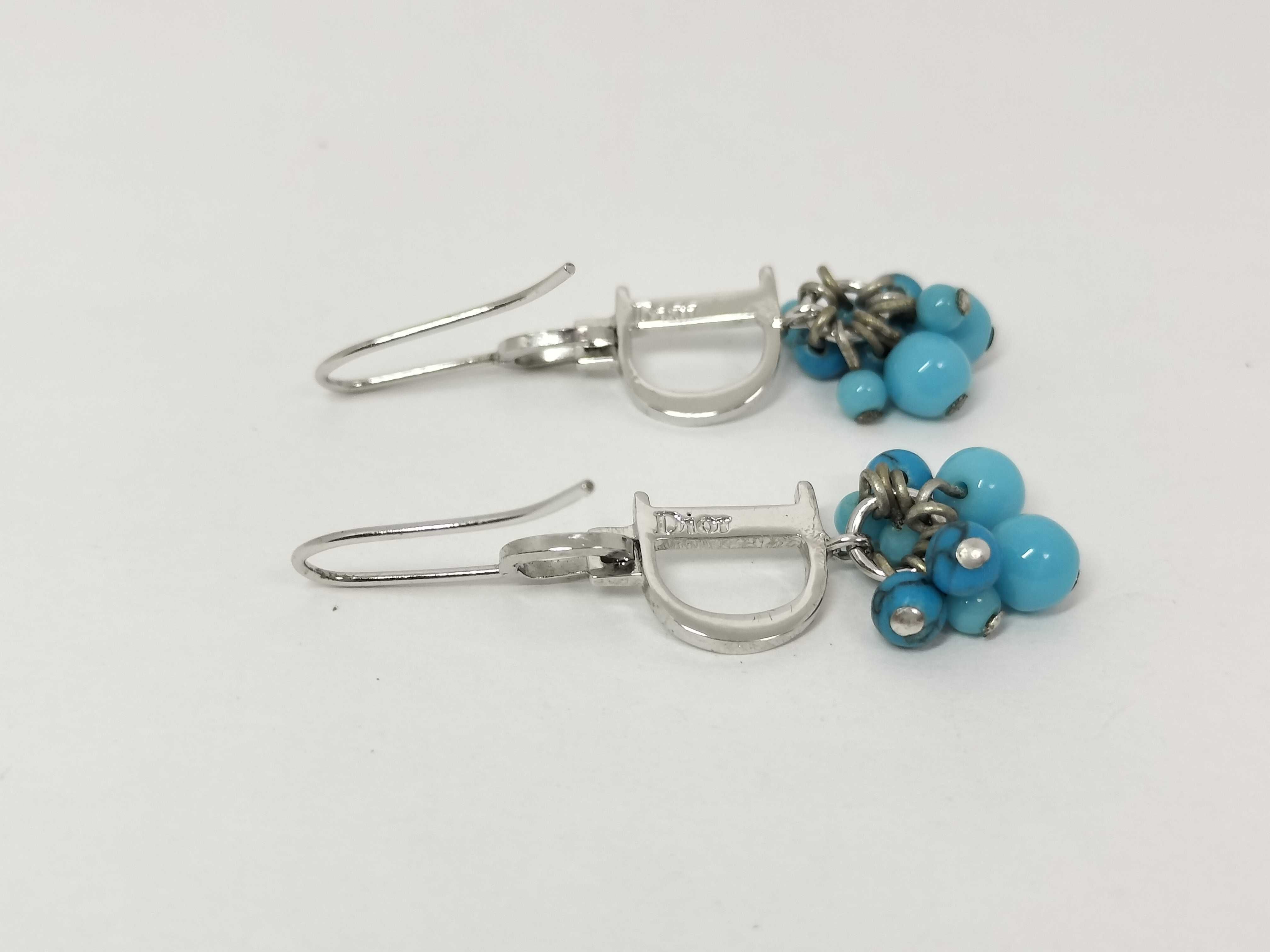 turquoise blue stone earrings — view 3