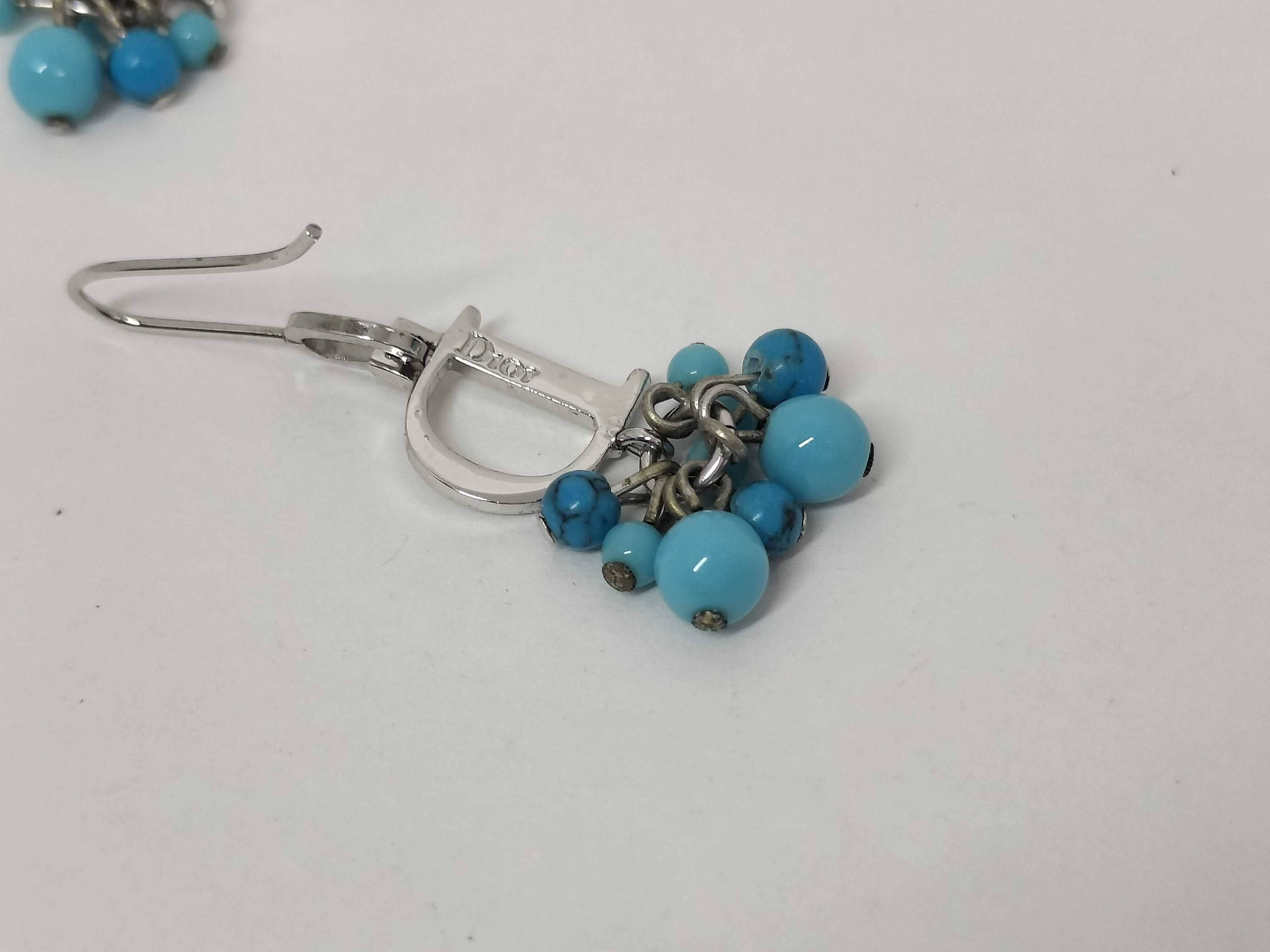 turquoise blue stone earrings — view 7