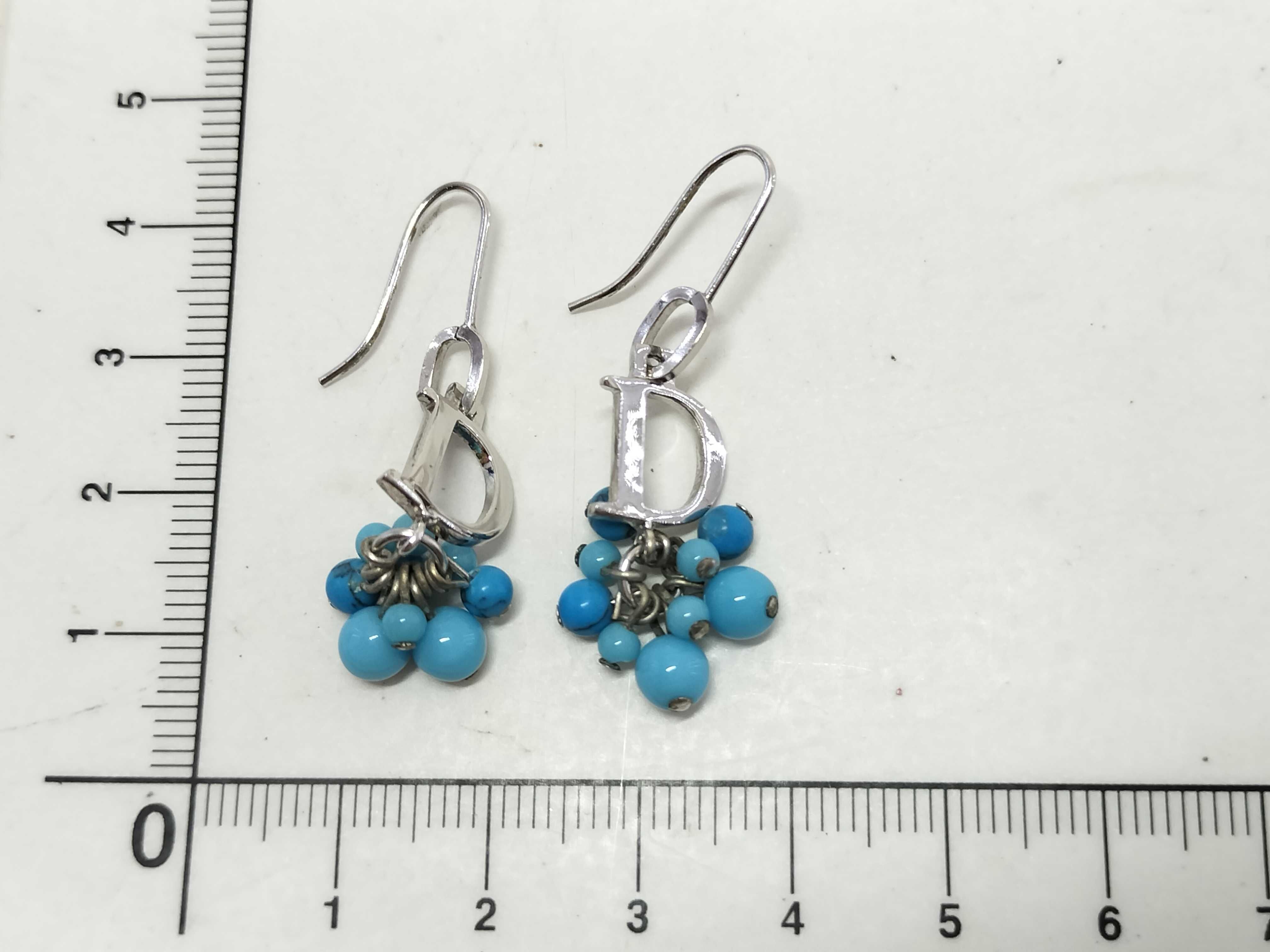 turquoise blue stone earrings — view 8
