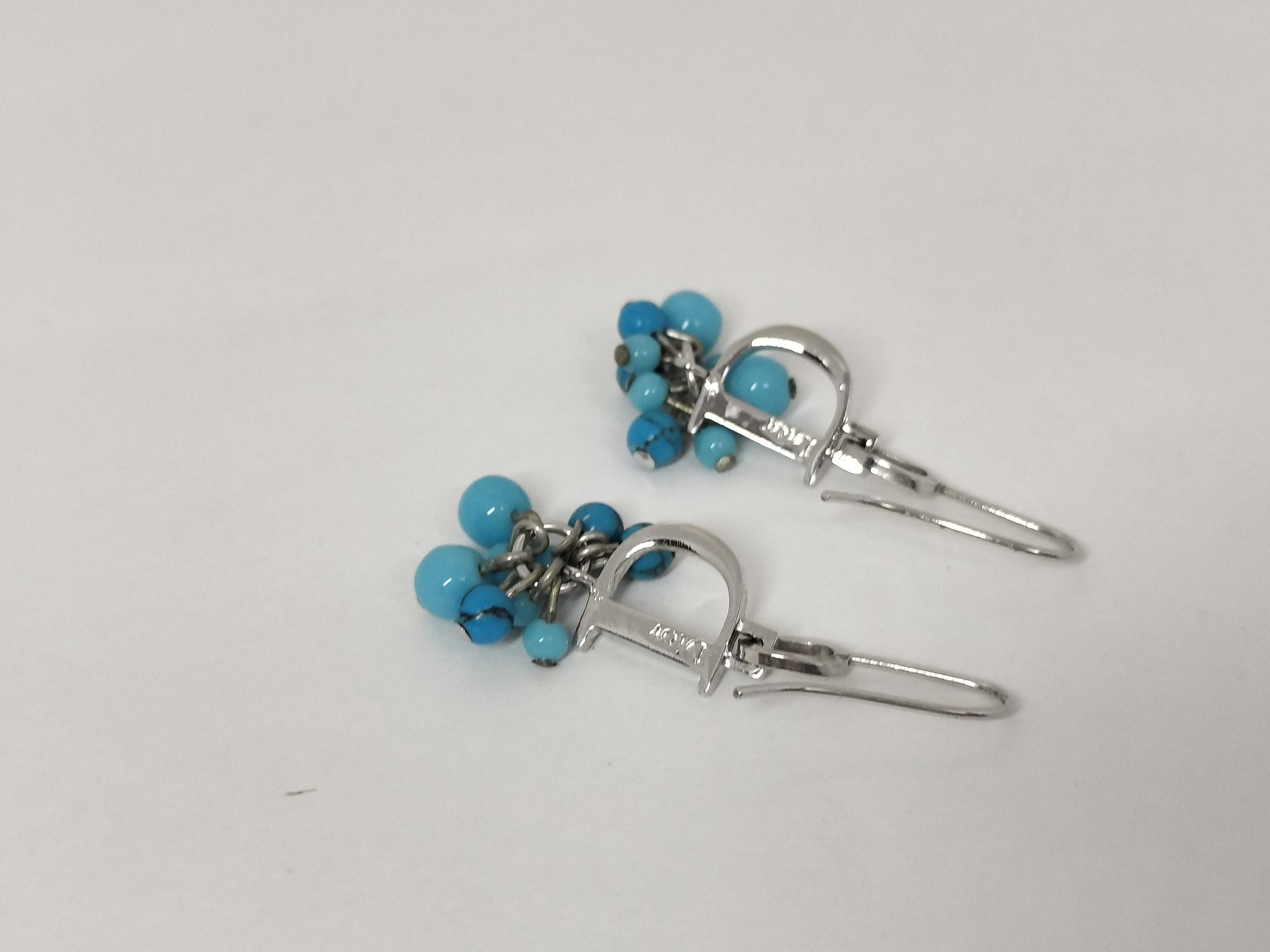 turquoise blue stone earrings — view 9
