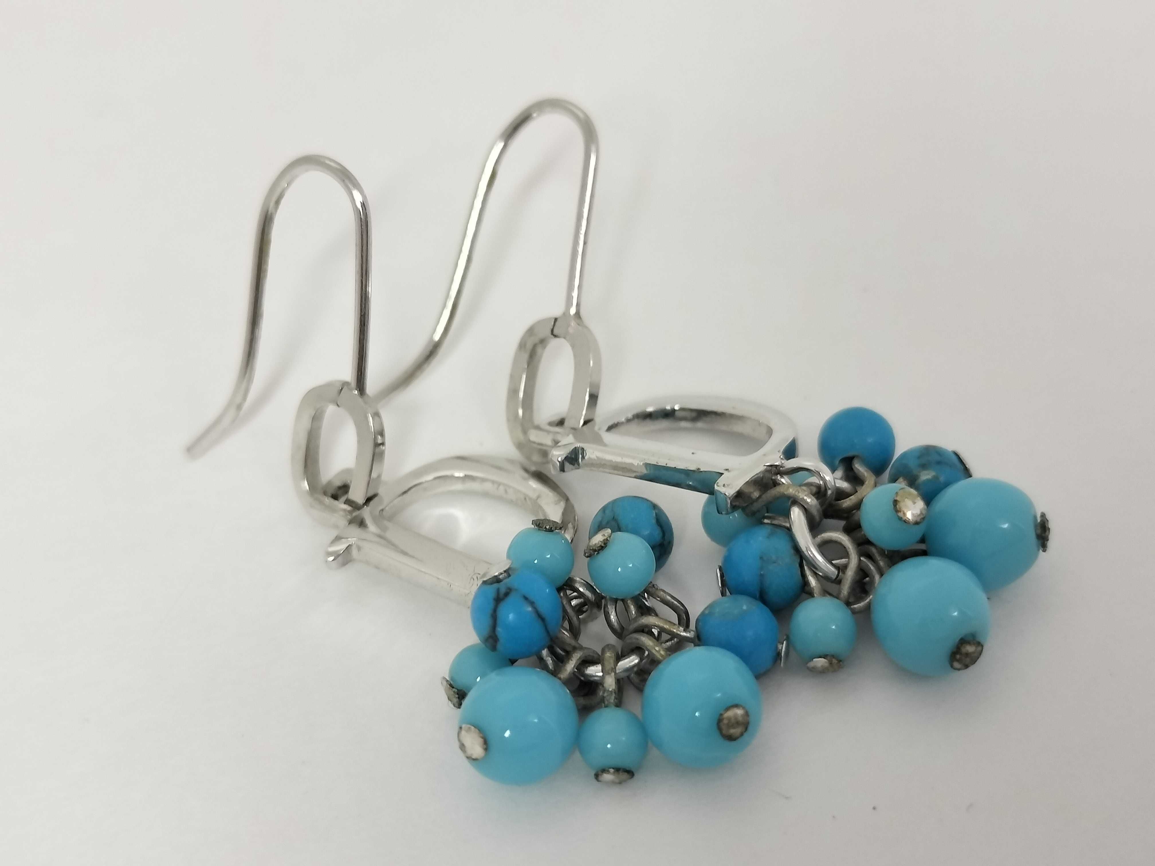 turquoise blue stone earrings — view 10