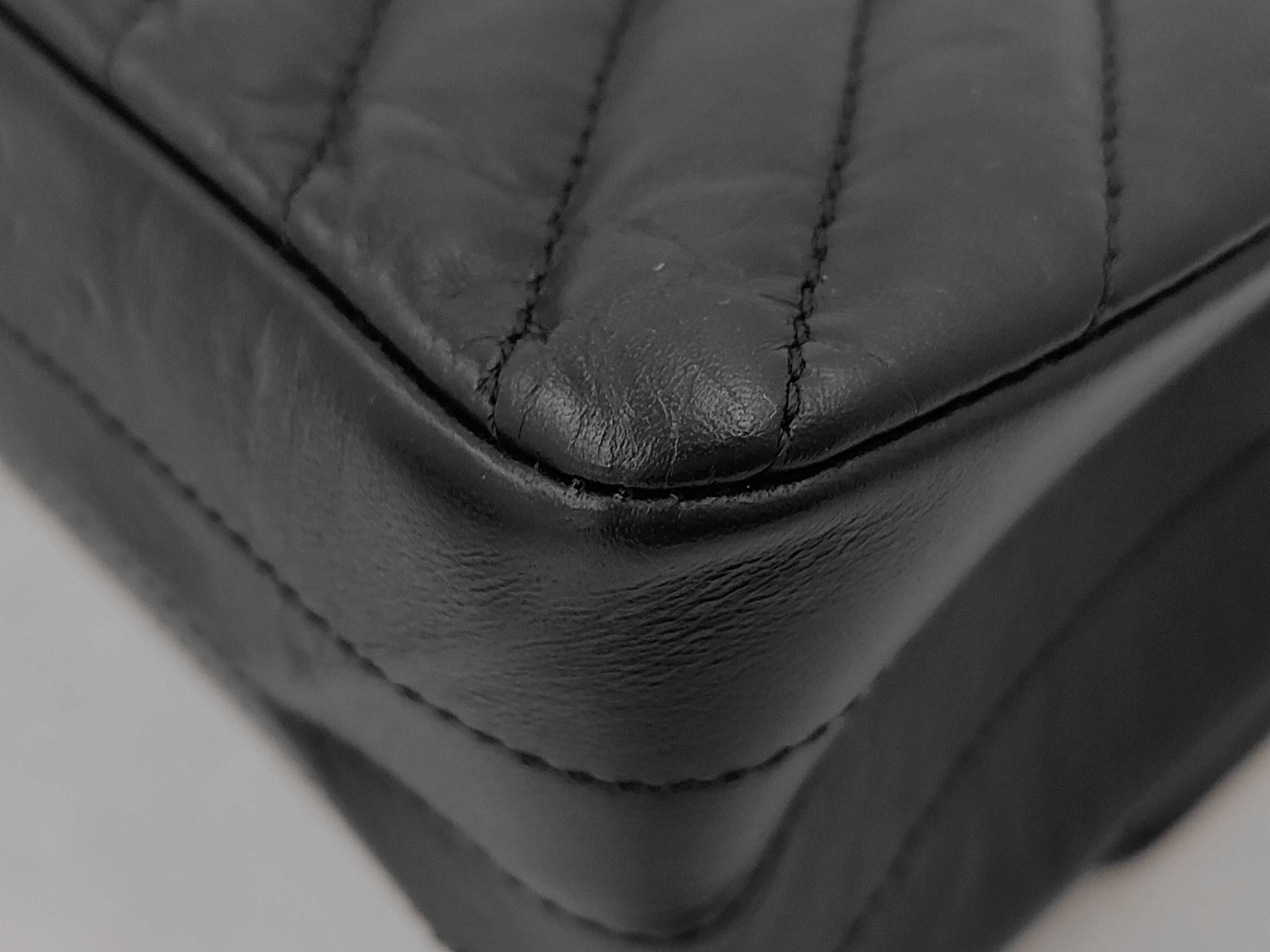 W-Flap 25 Chain Shoulder Bag, V-Stitch, Lambskin, So Black Shoulder Bag — view 7