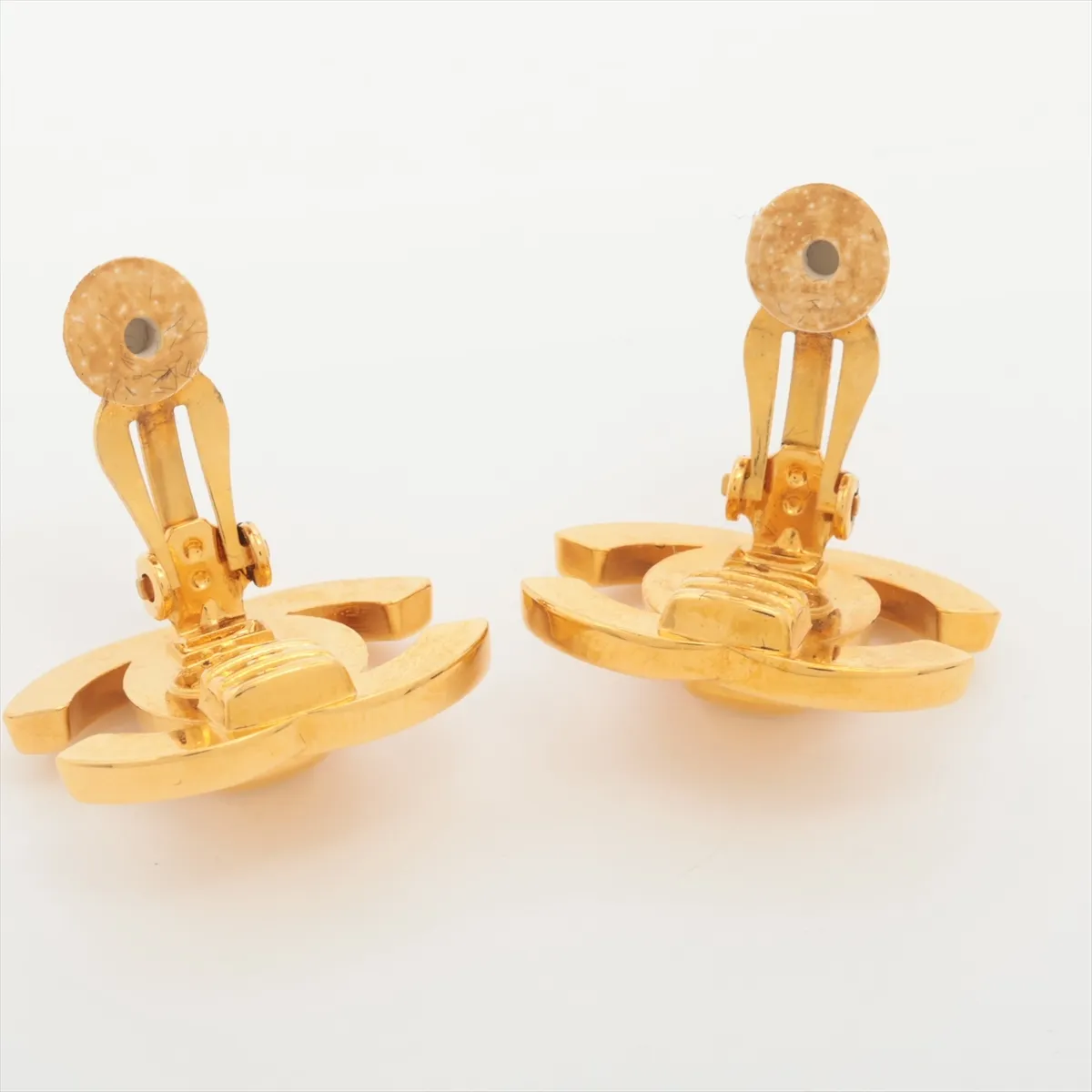 Coco Mark Turnlock 96A Earrings (Pair) GP Gold. Shows signs of wear including — view 4